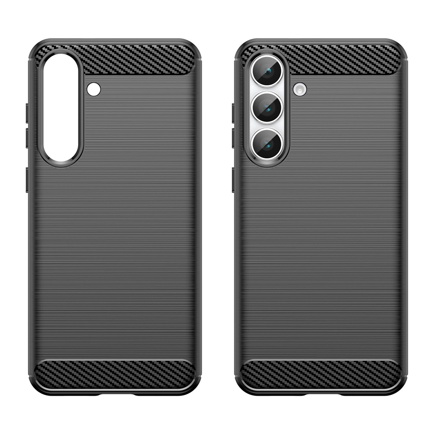 Samsung S25FE Carbon Fibre TPU Case Slim Shockproof Cover Black