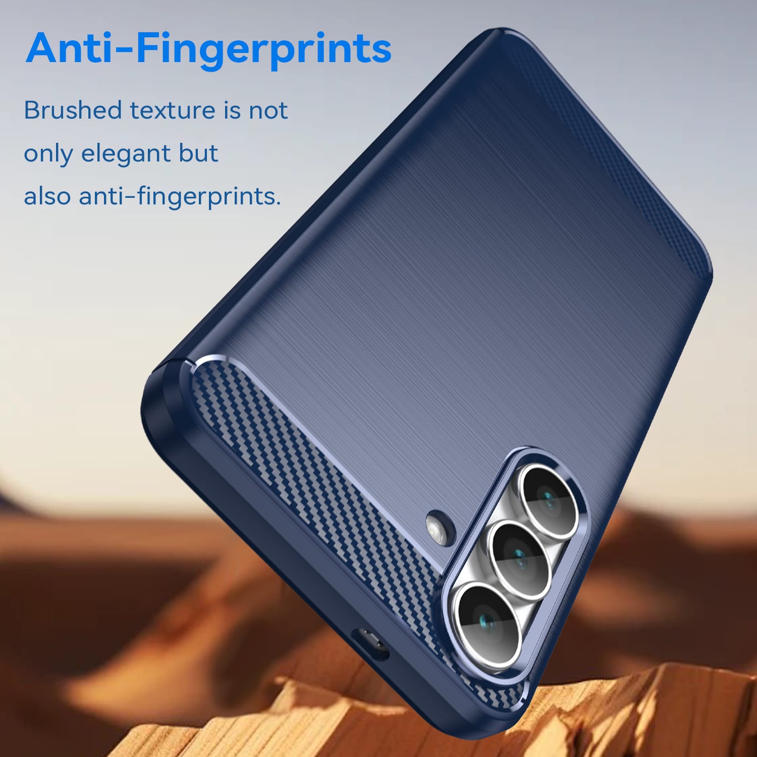 Samsung S25FE Carbon Fibre TPU Case Slim Shockproof Cover Navy