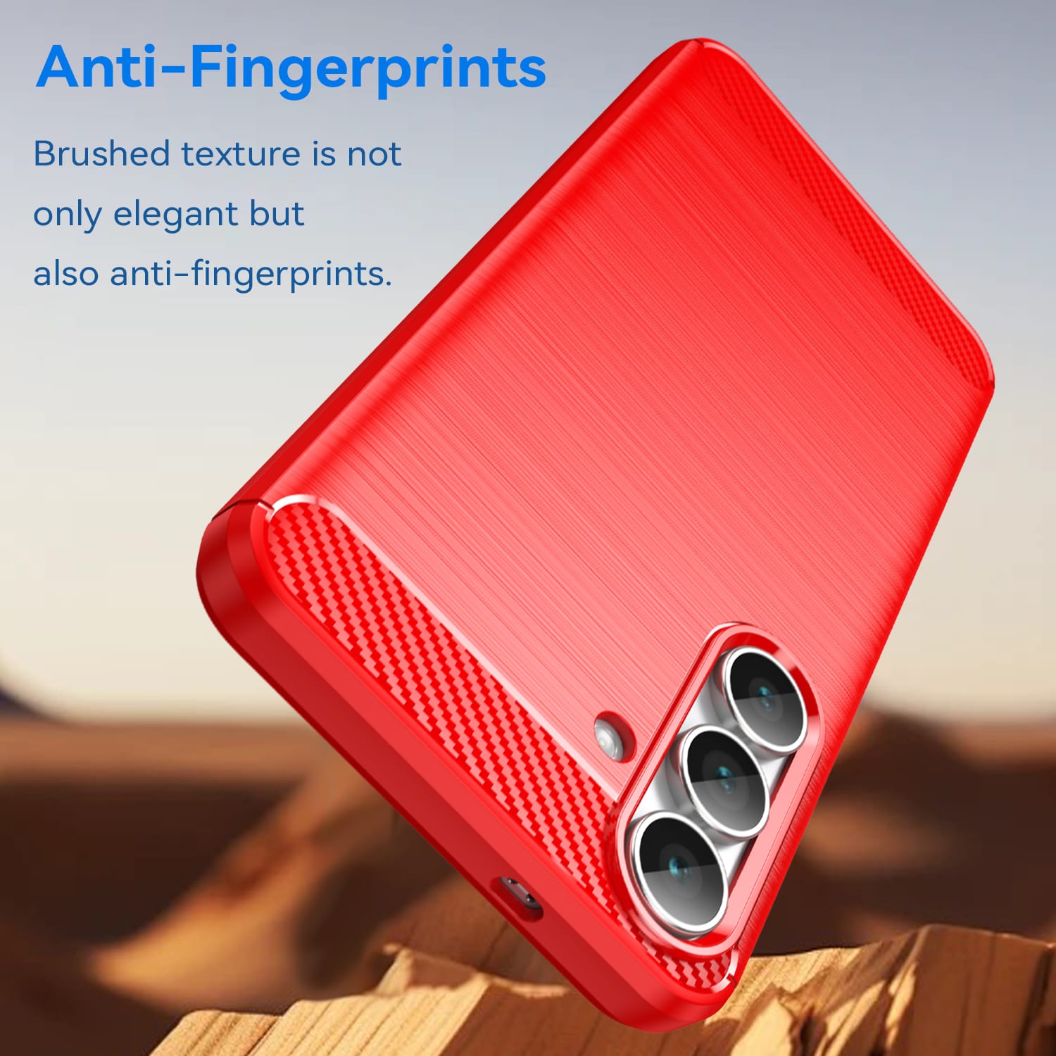 Samsung S25FE Carbon Fibre TPU Case Slim Shockproof Cover Red