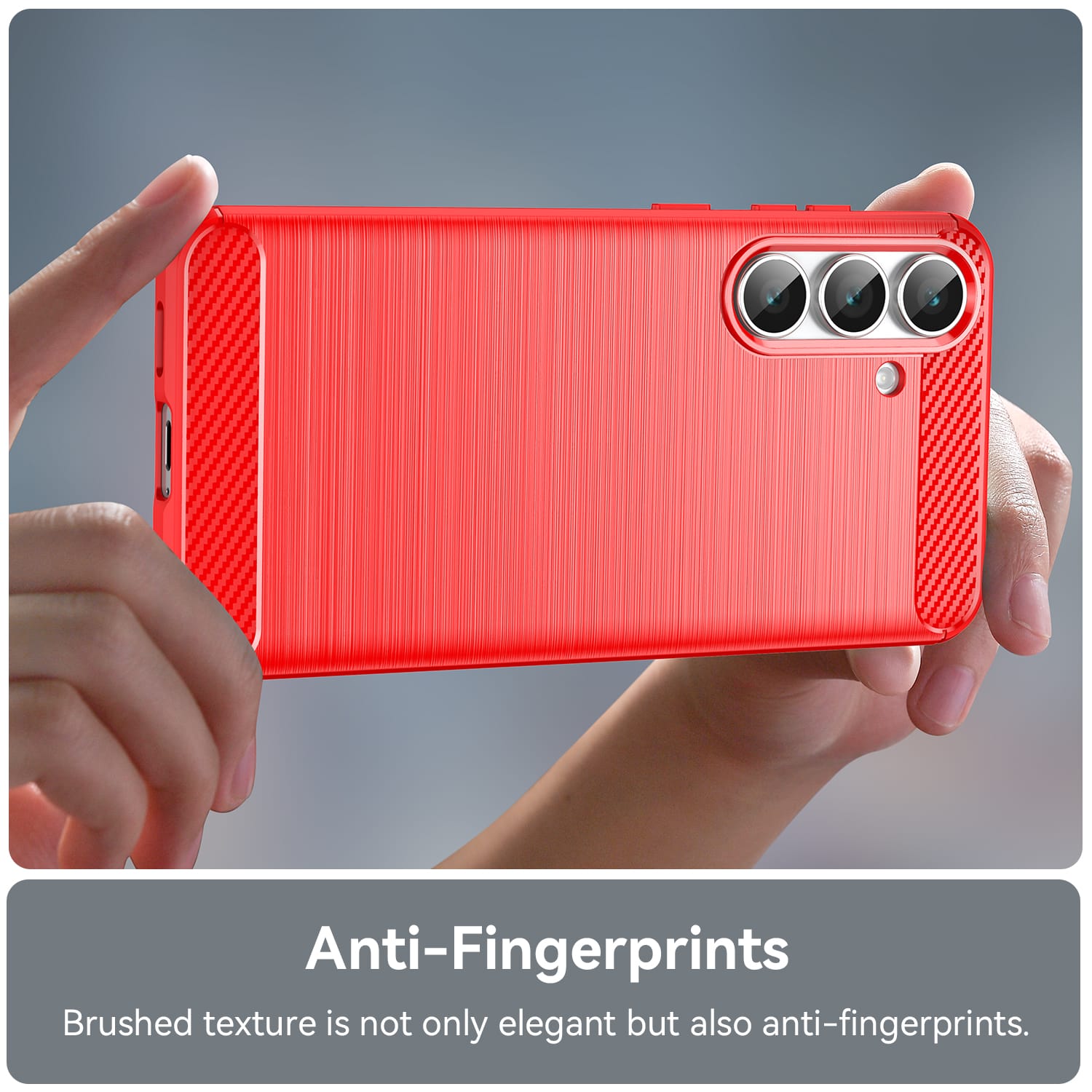 Samsung S25FE Carbon Fibre TPU Case Slim Shockproof Cover Red
