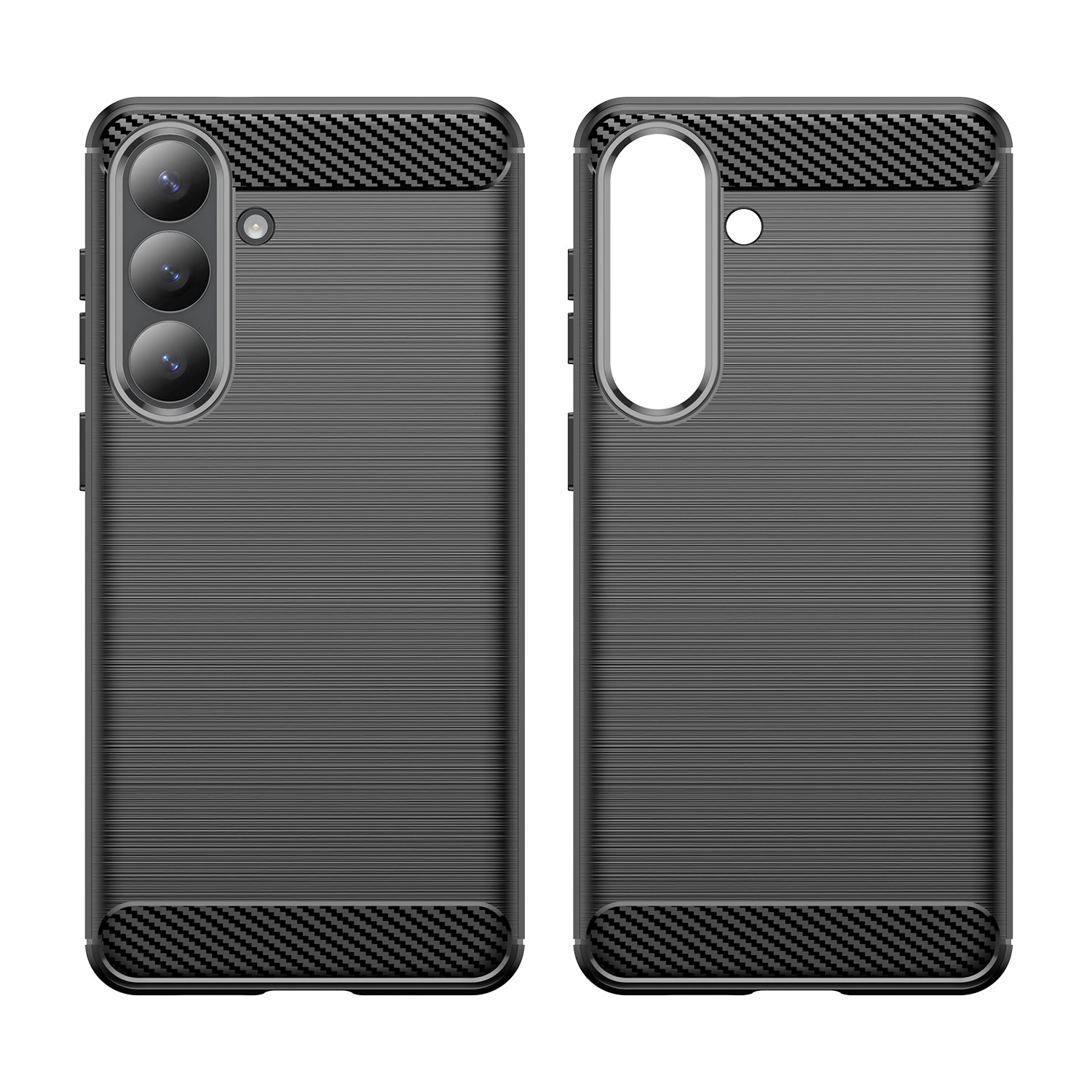 Samsung S26 Plus Carbon Fibre TPU Case Slim Shockproof Cover Black