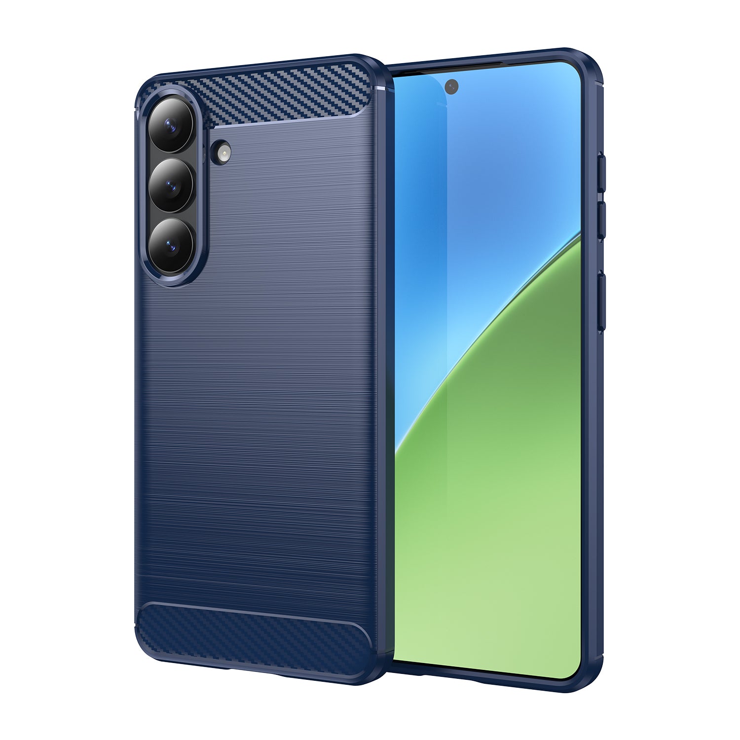 Samsung S26 Plus Carbon Fibre TPU Case Slim Shockproof Cover Navy