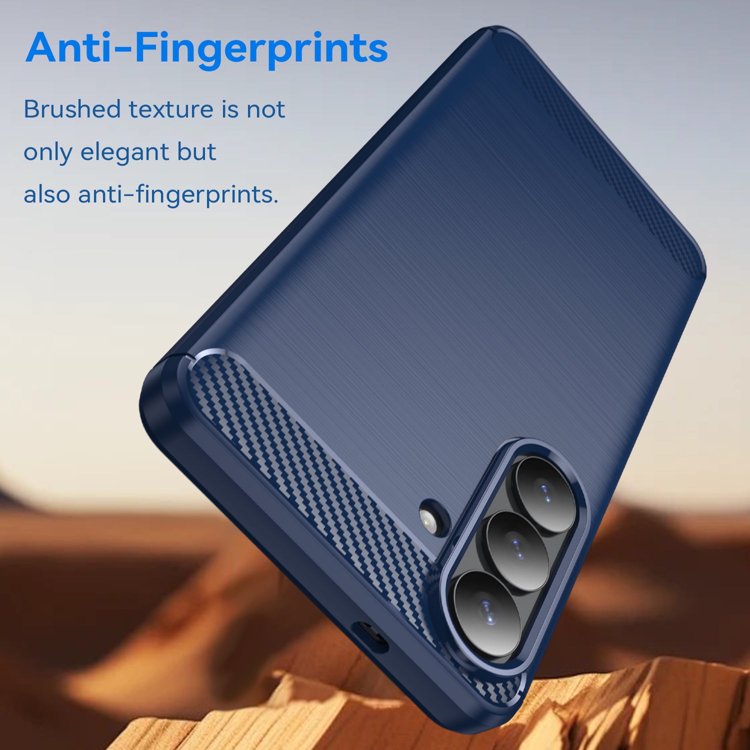 Samsung S26 Plus Carbon Fibre TPU Case Slim Shockproof Cover Navy