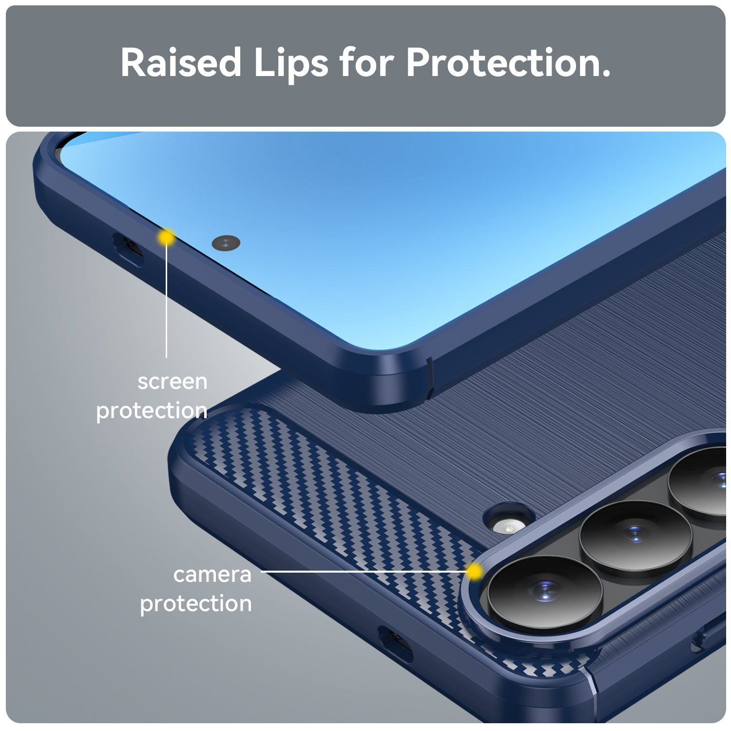 Samsung S26 Plus Carbon Fibre TPU Case Slim Shockproof Cover Navy