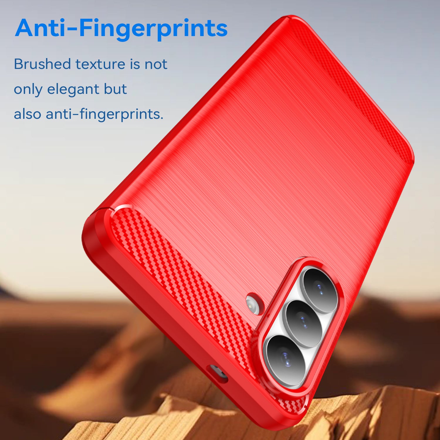 Samsung S26 Plus Carbon Fibre TPU Case Slim Shockproof Cover Red