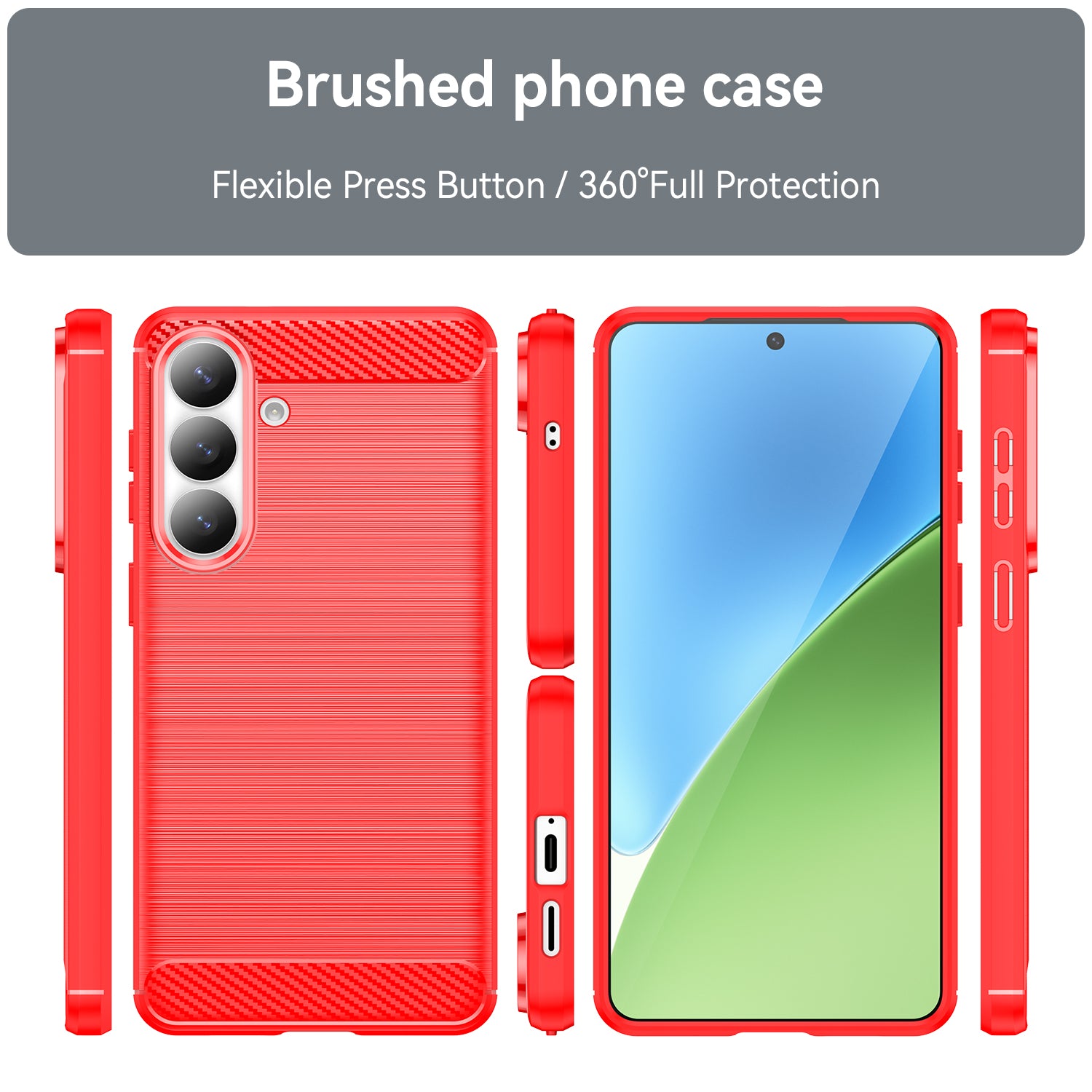 Samsung S26 Plus Carbon Fibre TPU Case Slim Shockproof Cover Red