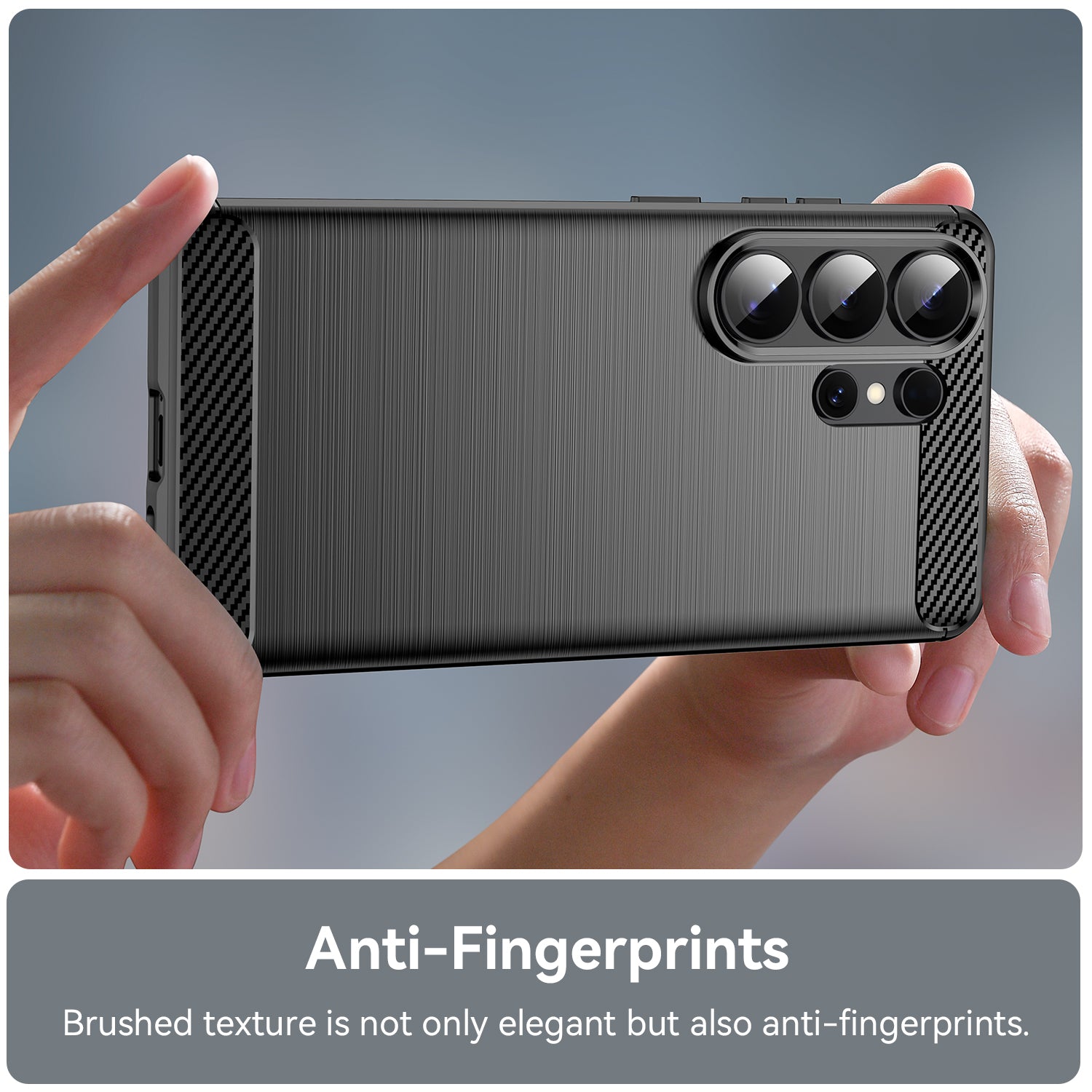Samsung S26 Ultra Carbon Fibre TPU Case Slim Shockproof Cover Black