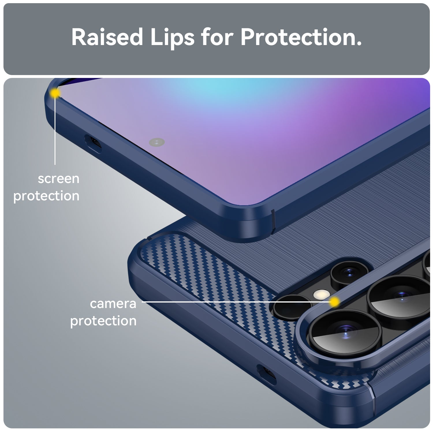 Samsung S26 Ultra Carbon Fibre TPU Case Slim Shockproof Cover Navy