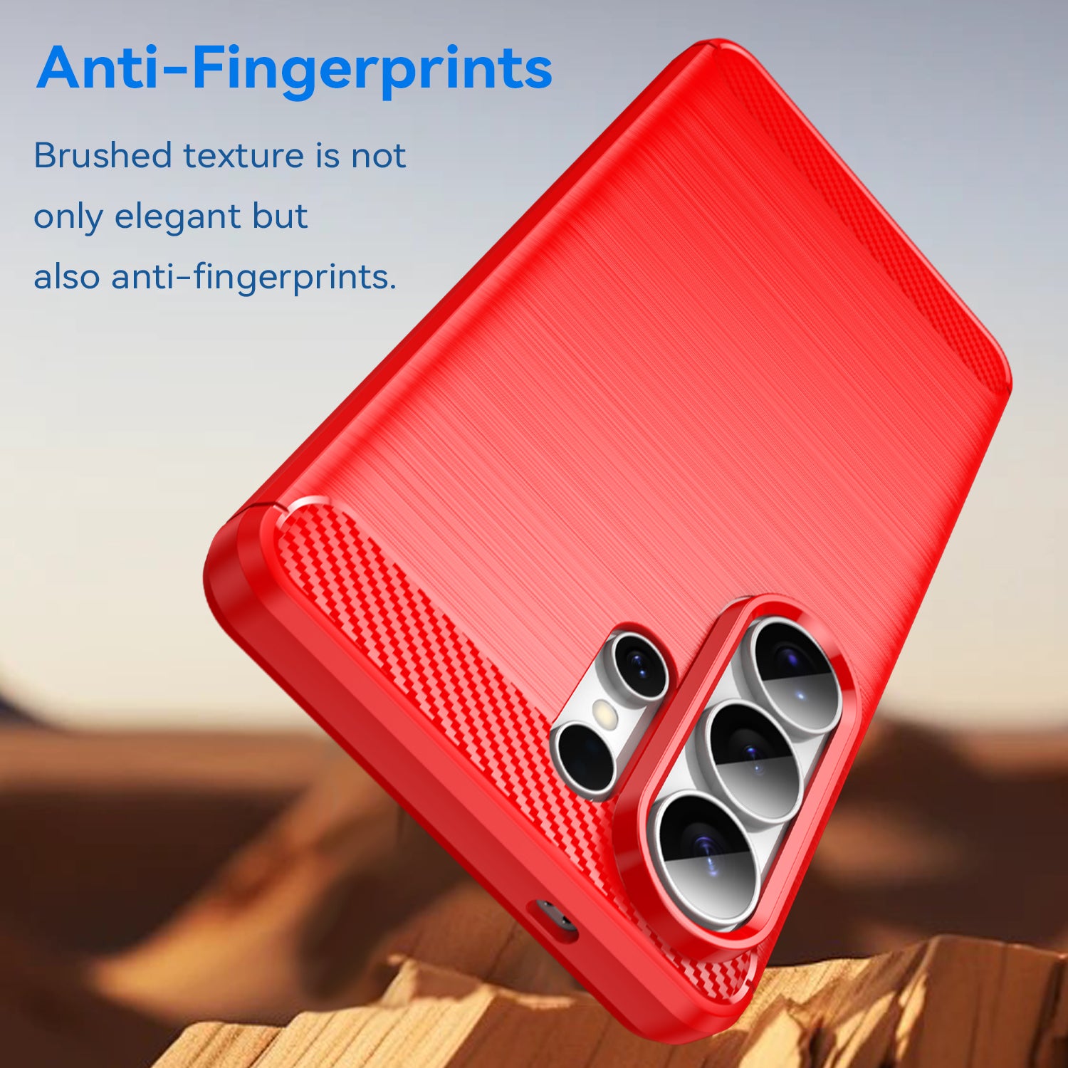 Samsung S26 Ultra Carbon Fibre TPU Case Slim Shockproof Cover Red