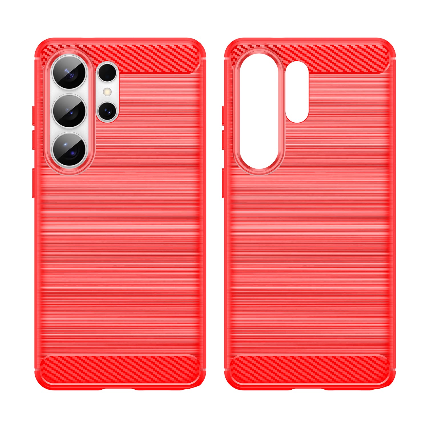 Samsung S26 Ultra Carbon Fibre TPU Case Slim Shockproof Cover Red