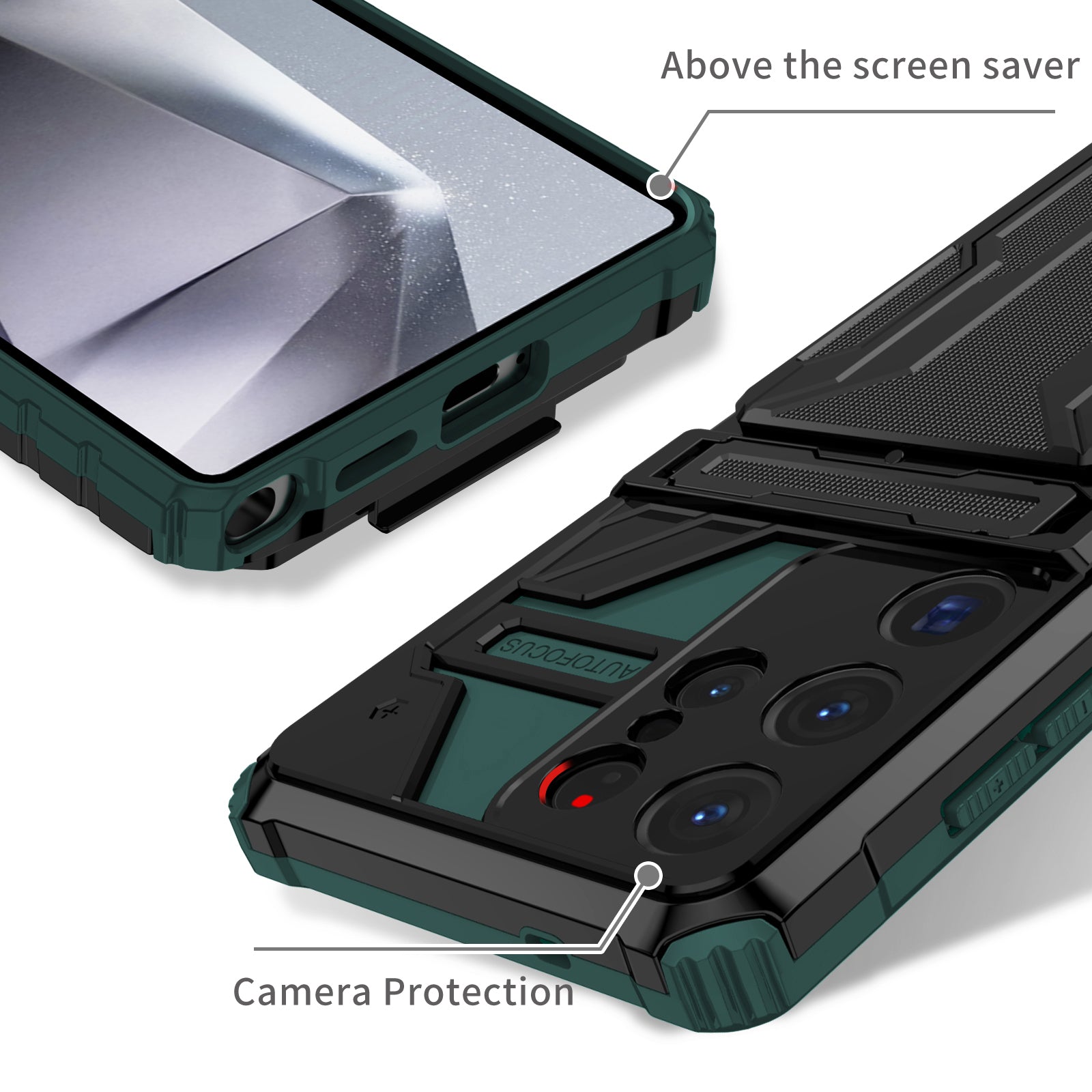 Samsung S26 Ultra Heavy Duty Kickstand Card Holder Case Shockproof Teal