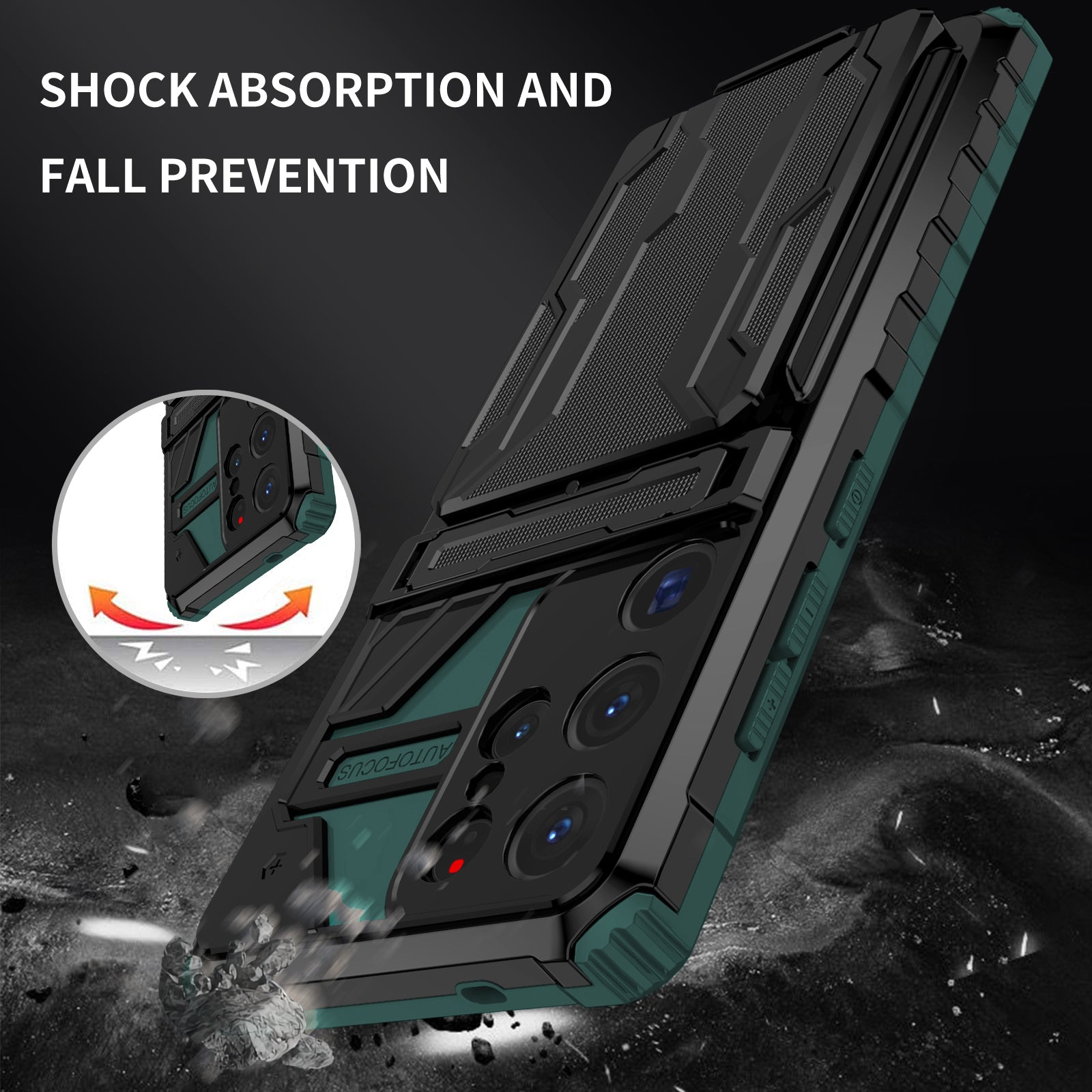 Samsung S26 Ultra Heavy Duty Kickstand Card Holder Case Shockproof Teal