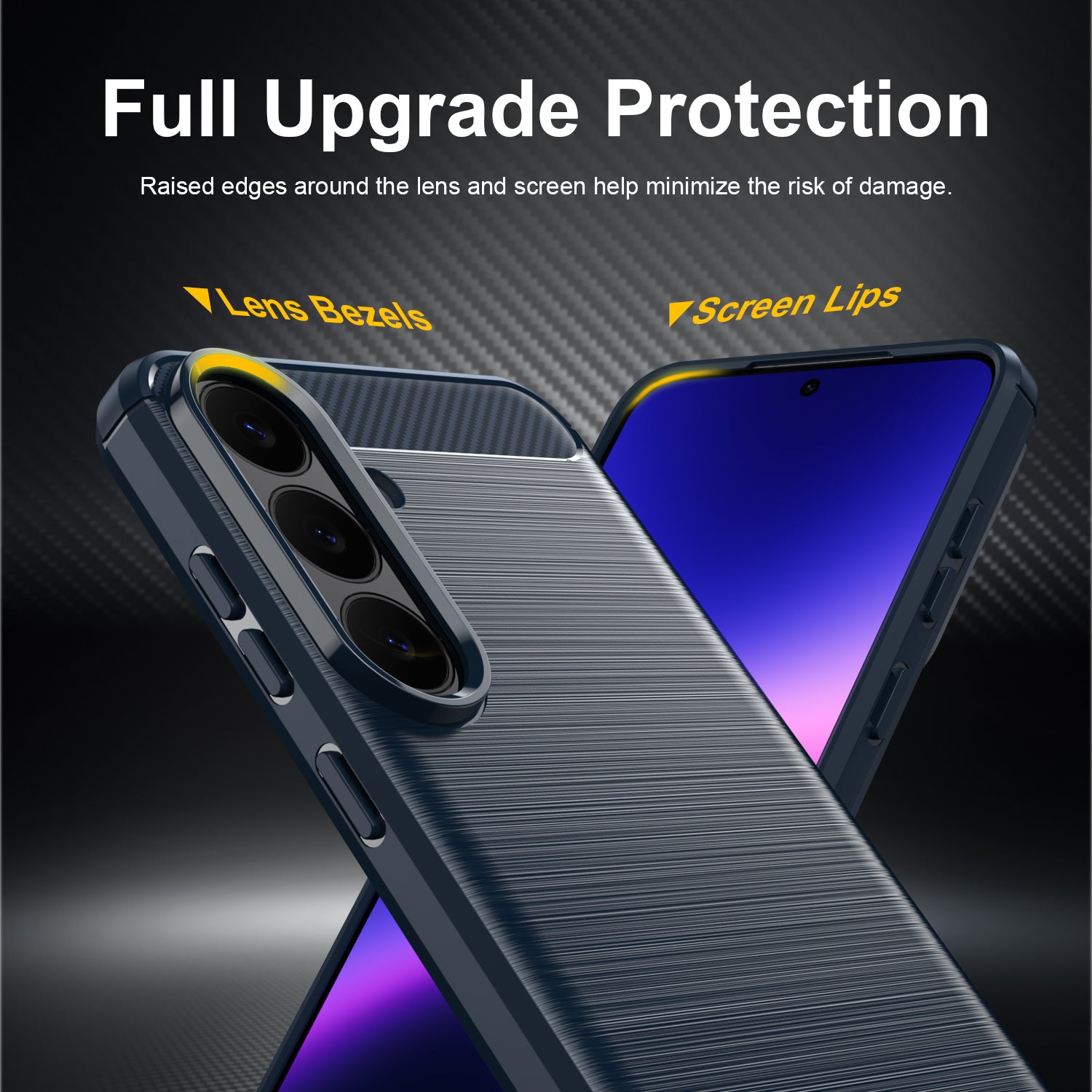 Samsung Galaxy S26FE Carbon Fibre TPU Case Slim Shockproof Cover Navy