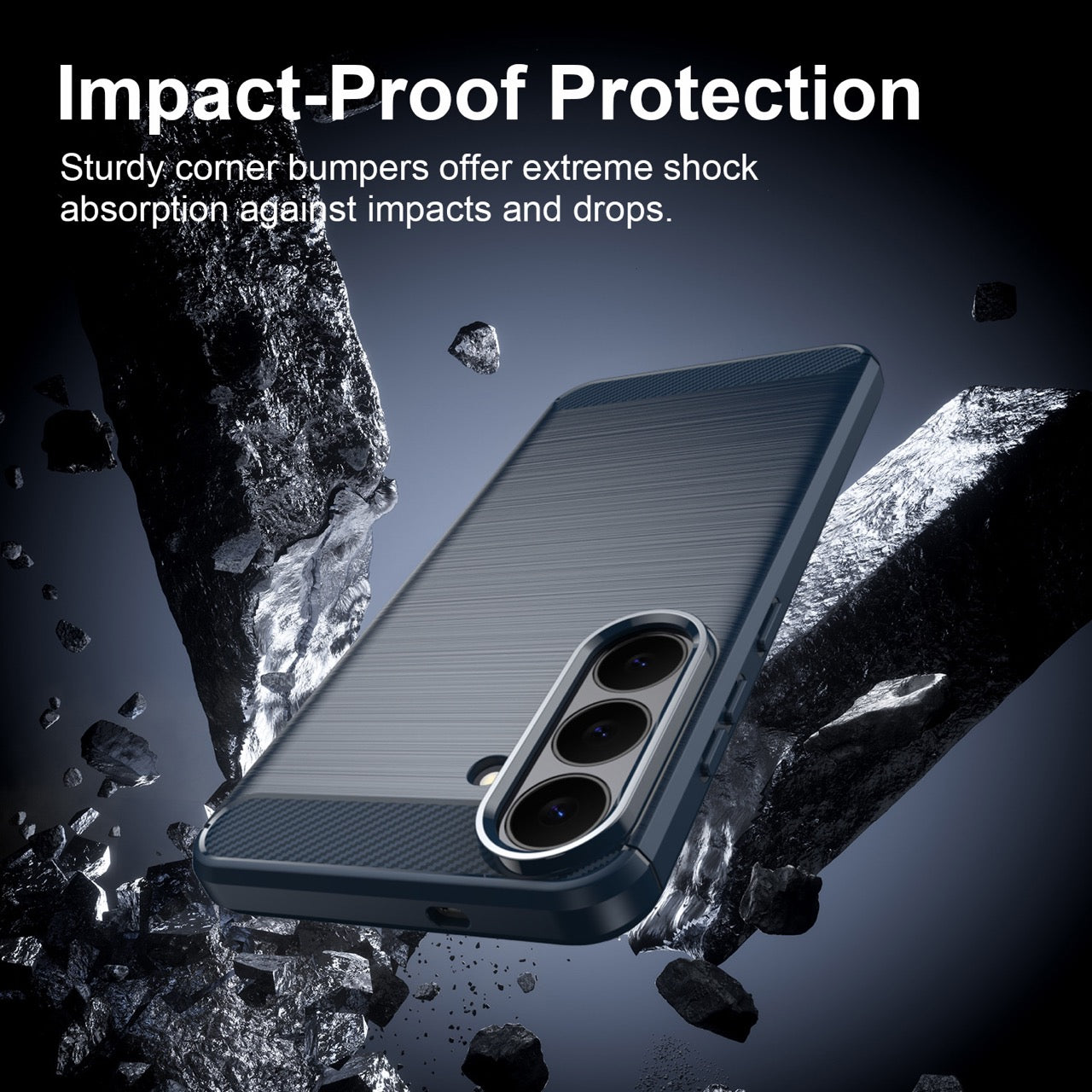 Samsung Galaxy S26FE Carbon Fibre TPU Case Slim Shockproof Cover Navy