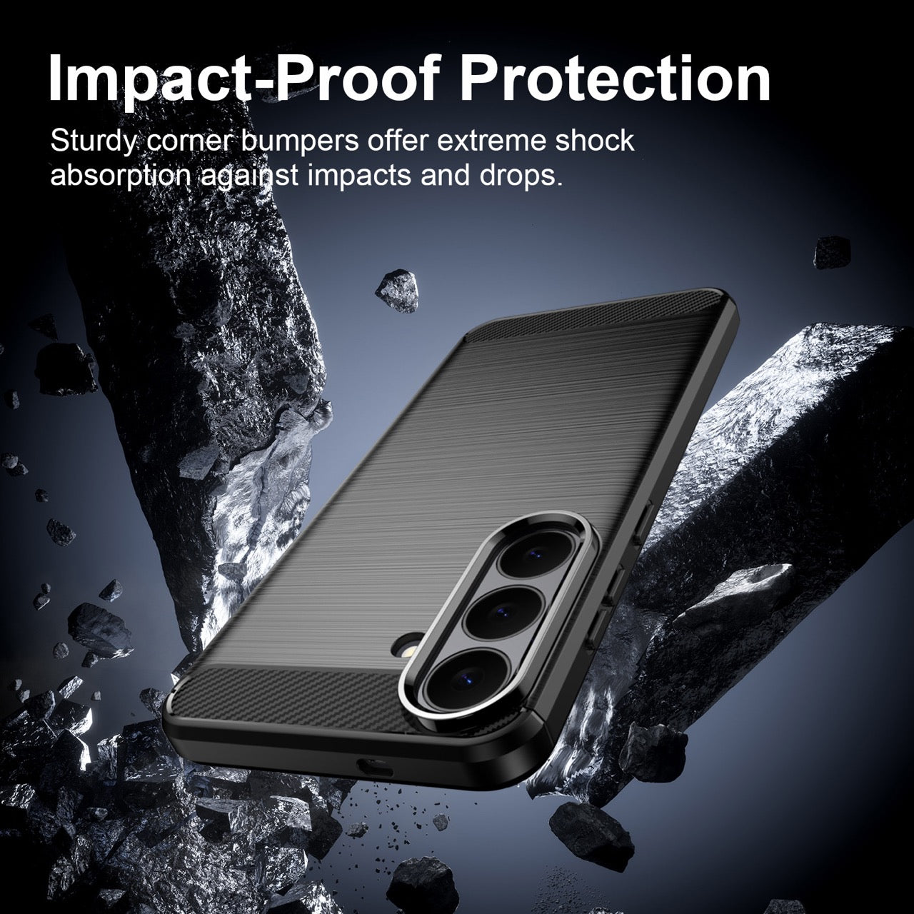 Samsung Galaxy S26FE Carbon Fibre TPU Case Slim Shockproof Cover Black