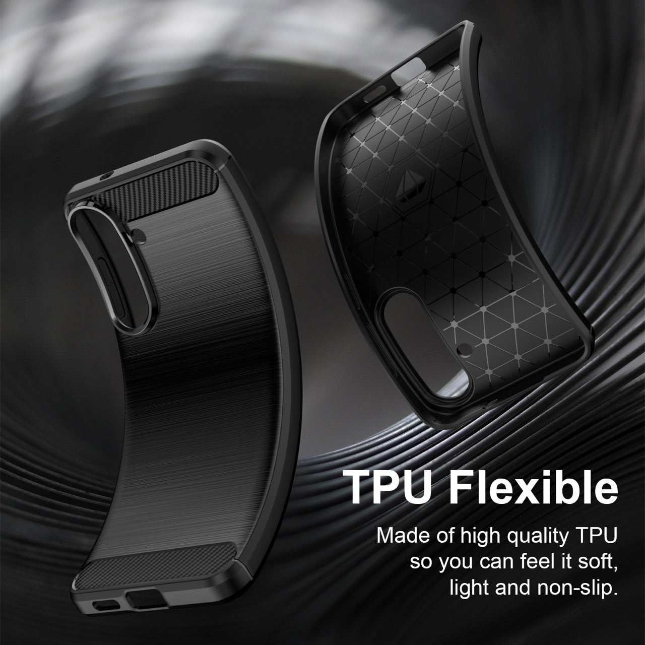 Samsung Galaxy S26FE Carbon Fibre TPU Case Slim Shockproof Cover Black