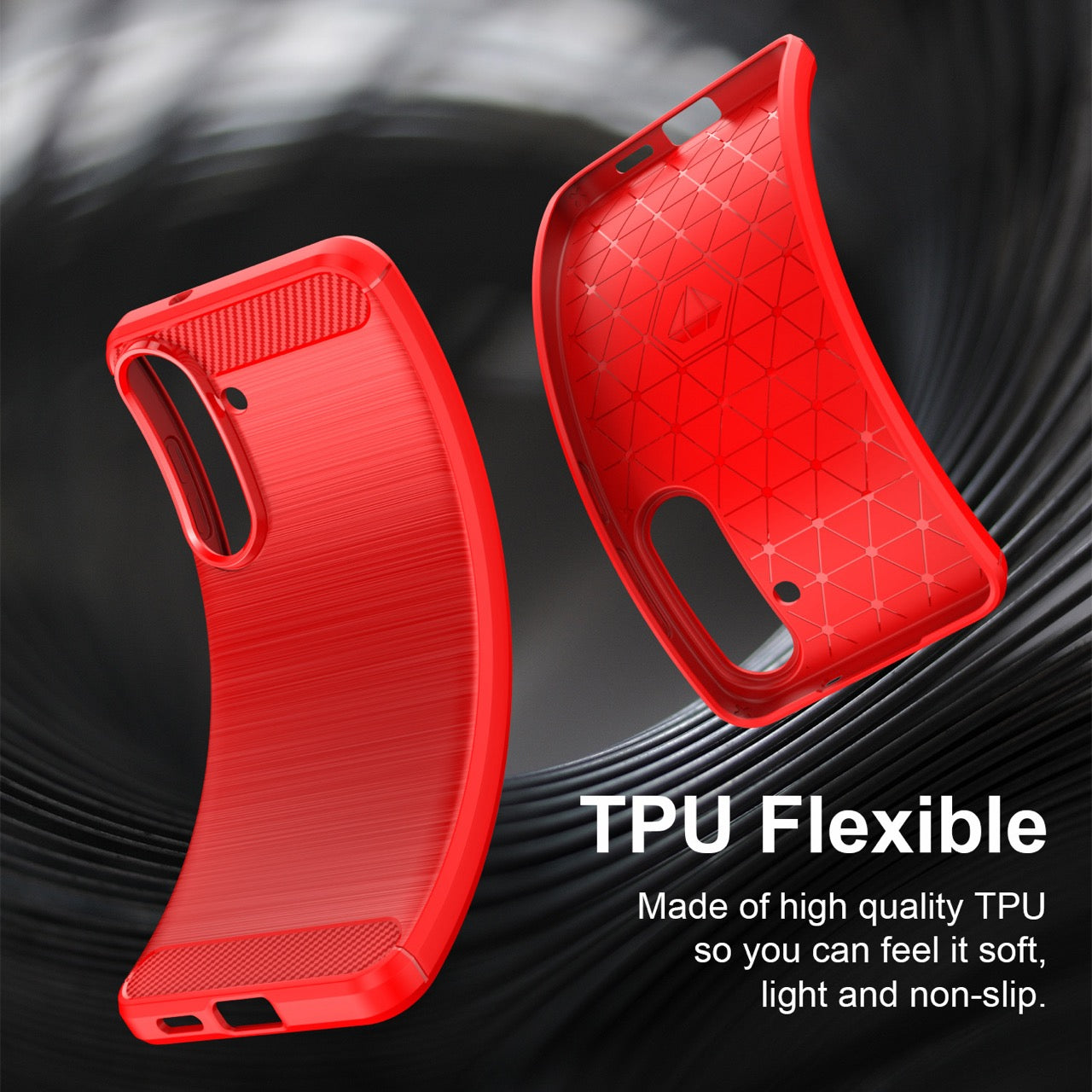 Samsung Galaxy S26FE Carbon Fibre TPU Case Slim Shockproof Cover Red