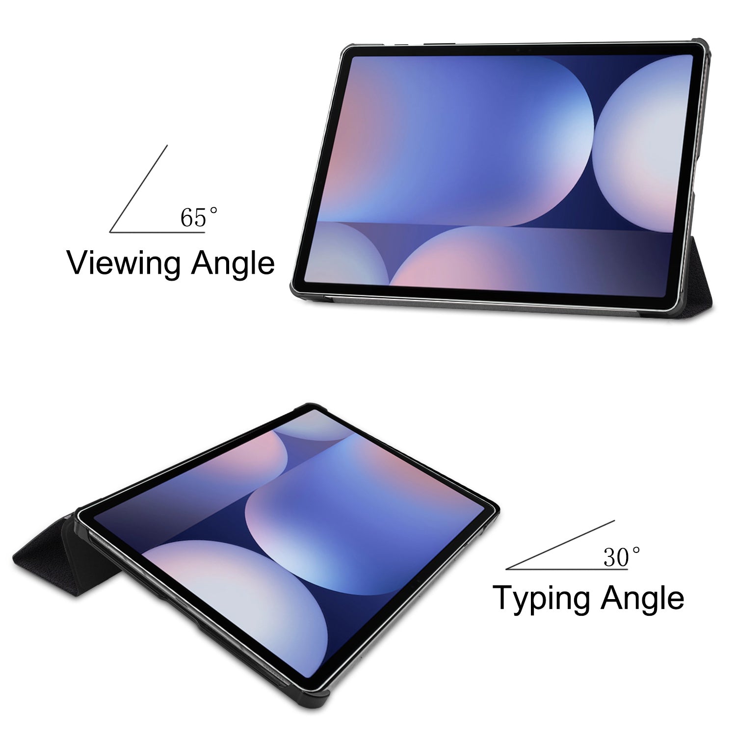Samsung Galaxy Tab S9 FE+ Designer Tri-fold PU Leather Stand Case No Touch