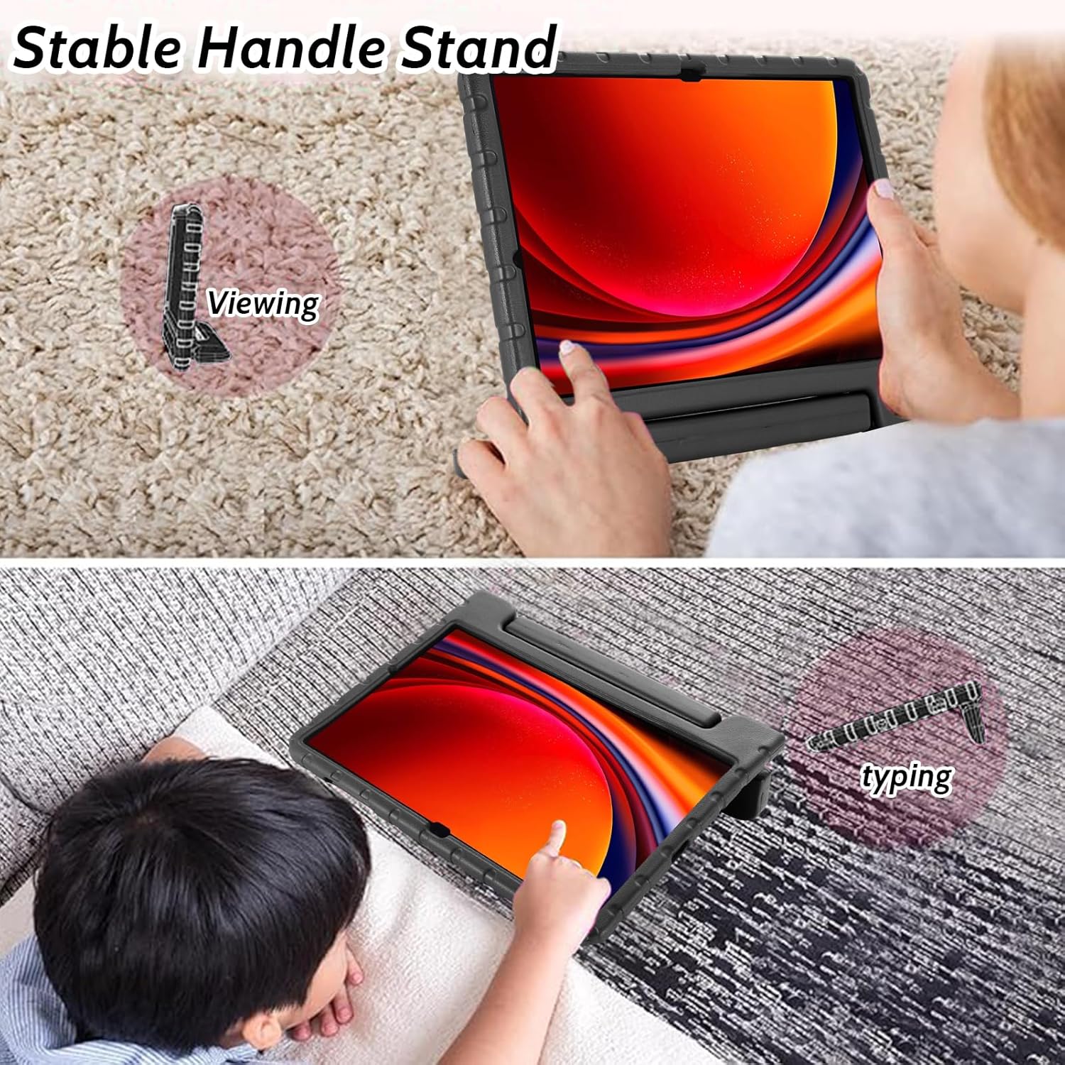 Samsung Tab S10FE Plus X620 EVA Shockproof Case (Black)