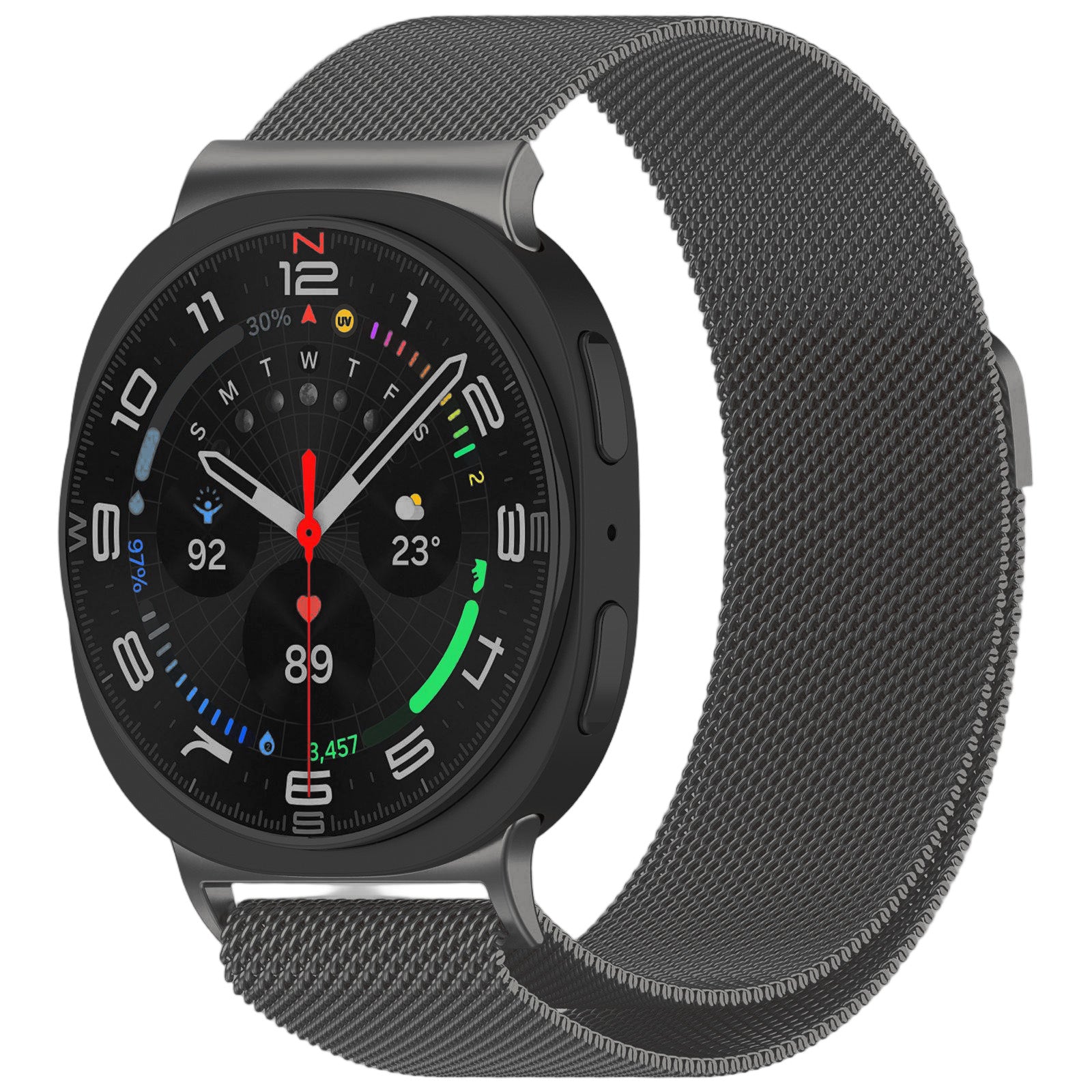 Milanese Loop Magnetic Stainless Steel Band for Samsung Galaxy Watch 8 (40 mm / 44 mm) Black