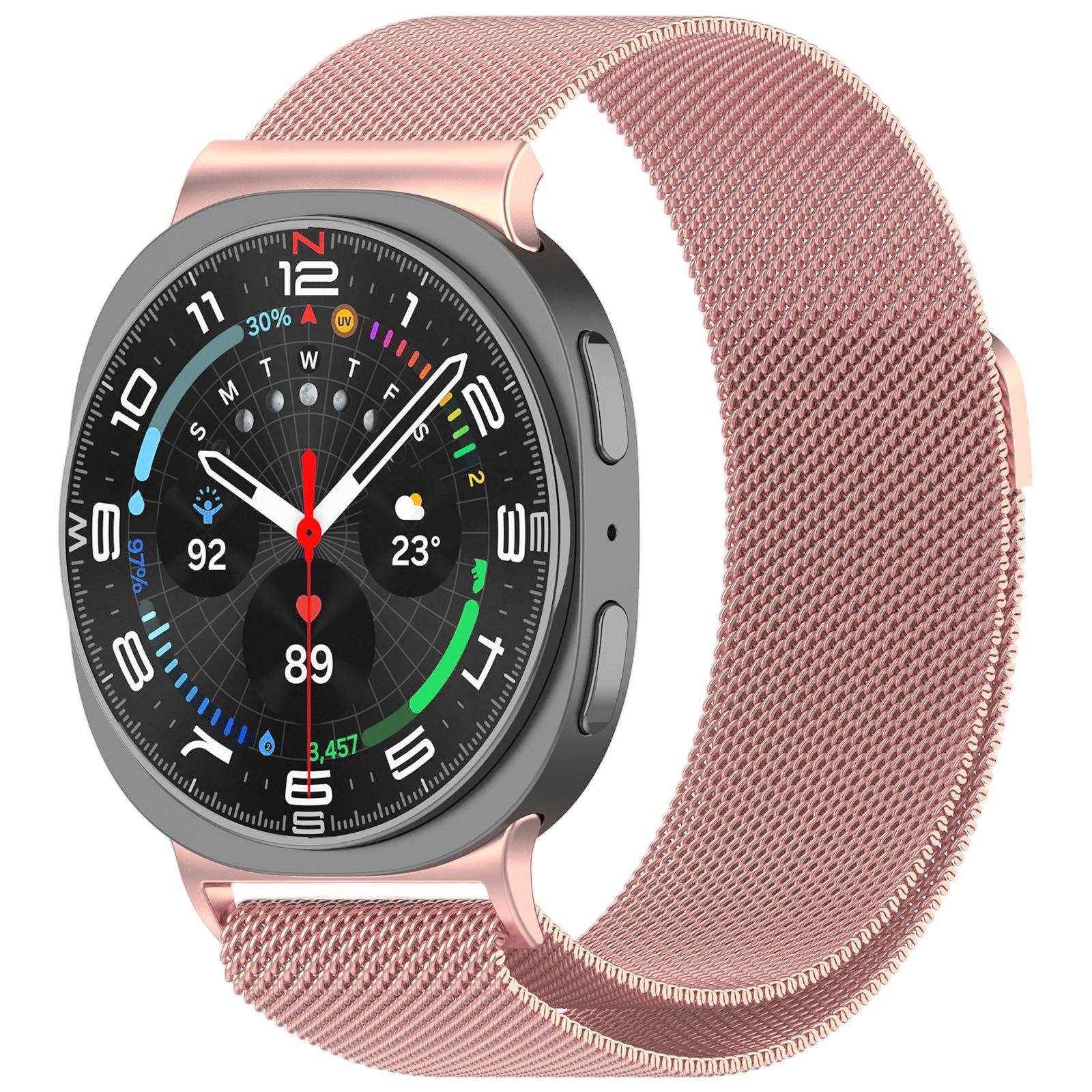 Milanese Loop Magnetic Stainless Steel Band for Samsung Galaxy Watch 8 (40 mm / 44 mm) Rose Gold