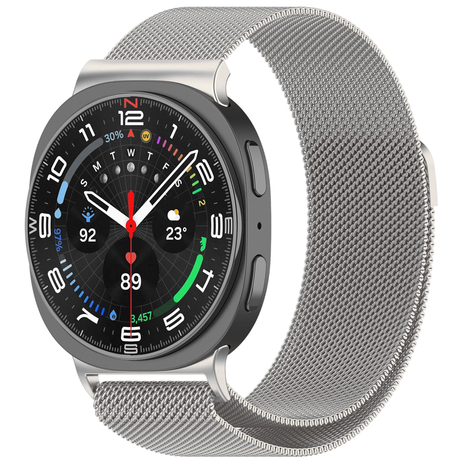 Milanese Loop Magnetic Stainless Steel Band for Samsung Galaxy Watch 8 (40 mm / 44 mm) Silver