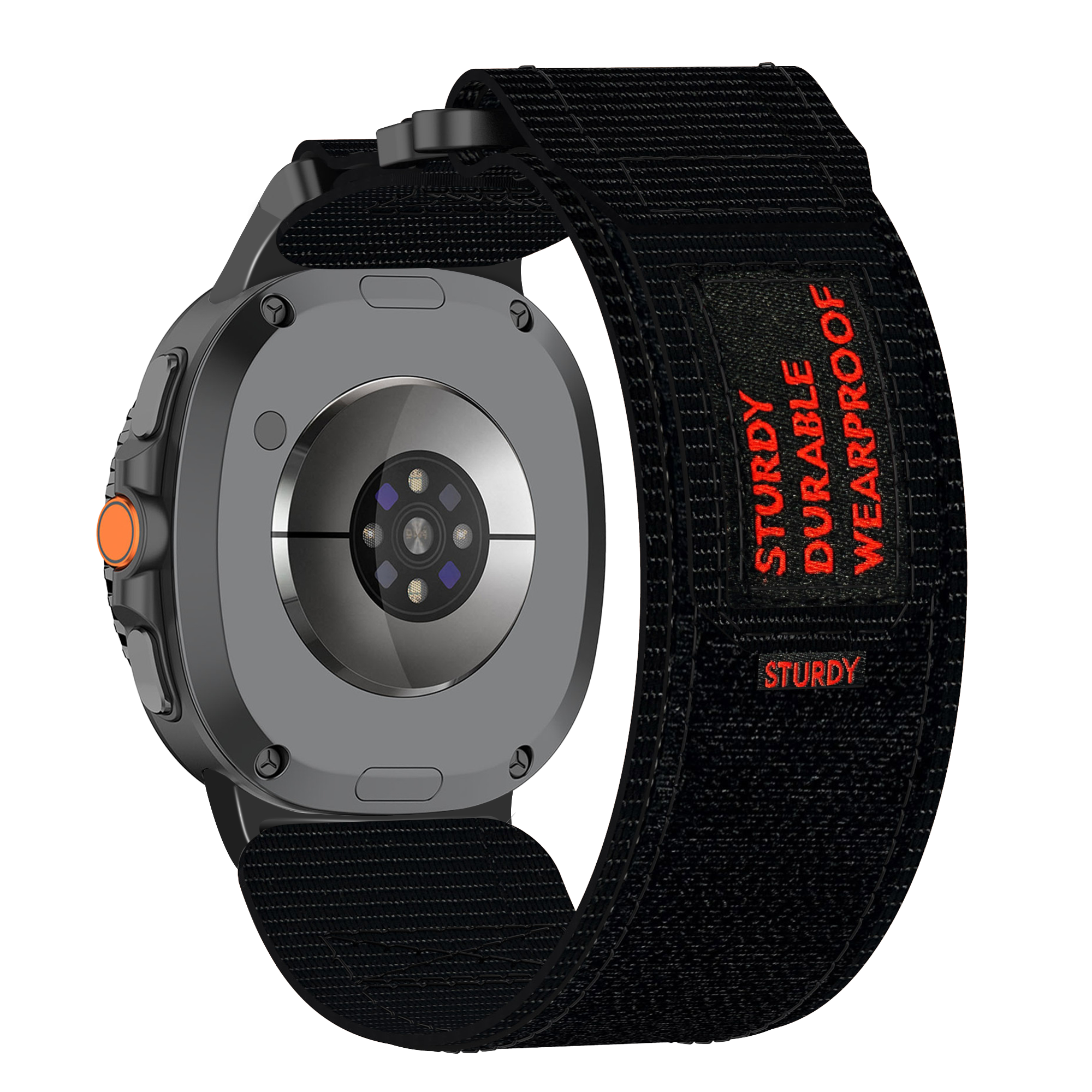 Nylon Sport Band with Hook-and-Loop Fastener for Samsung Galaxy Watch 8 (40 mm / 44 mm) - Black