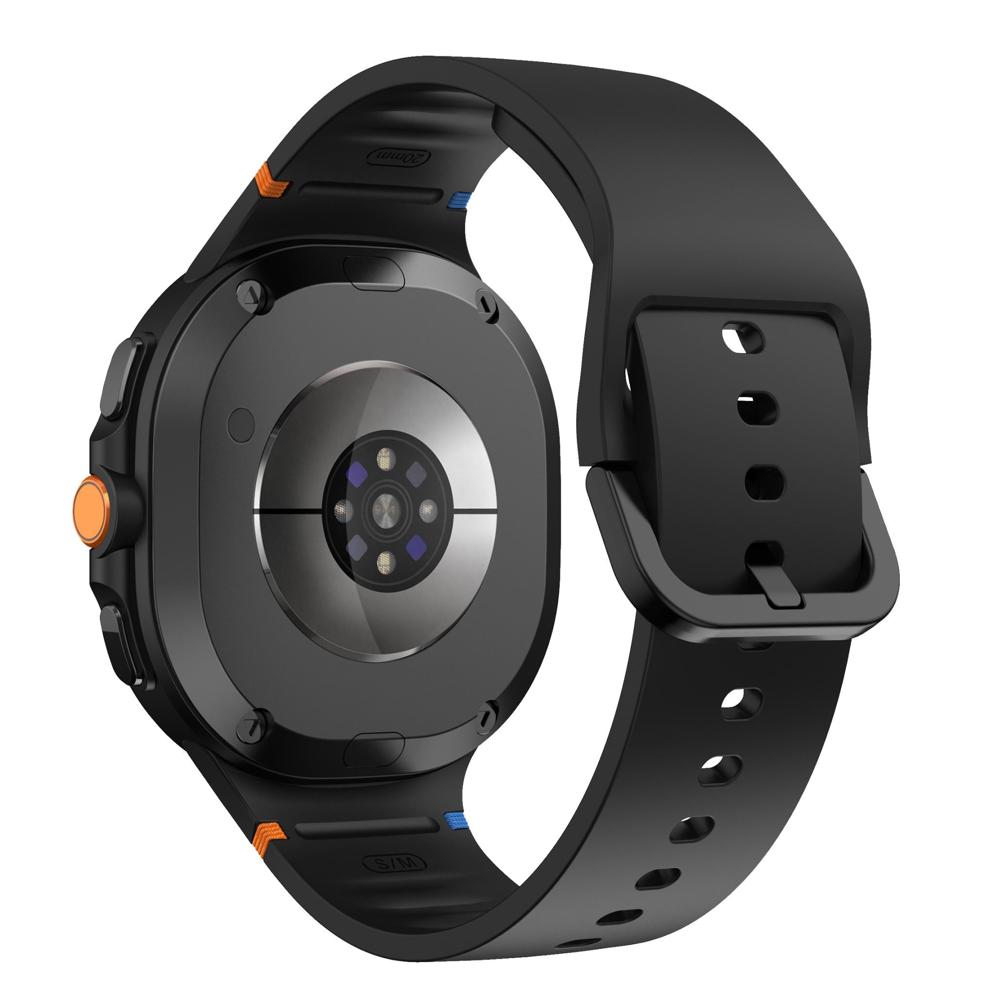 Soft Silicone Sport Band with Flat Stitch Design for Samsung Galaxy Watch 8  – Black