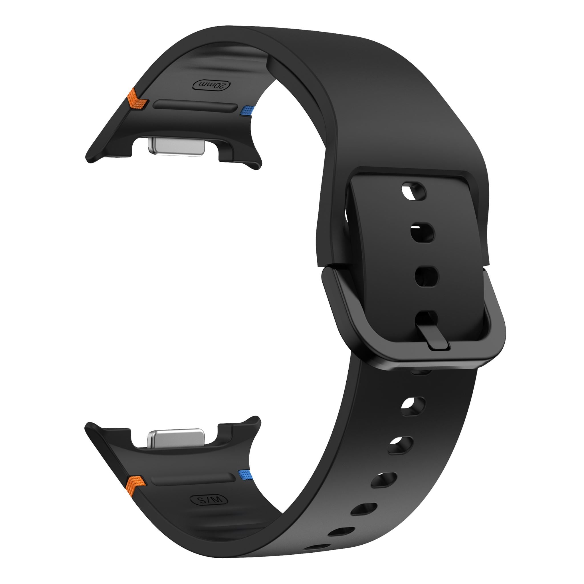 Soft Silicone Sport Band with Flat Stitch Design for Samsung Galaxy Watch 8  – Black