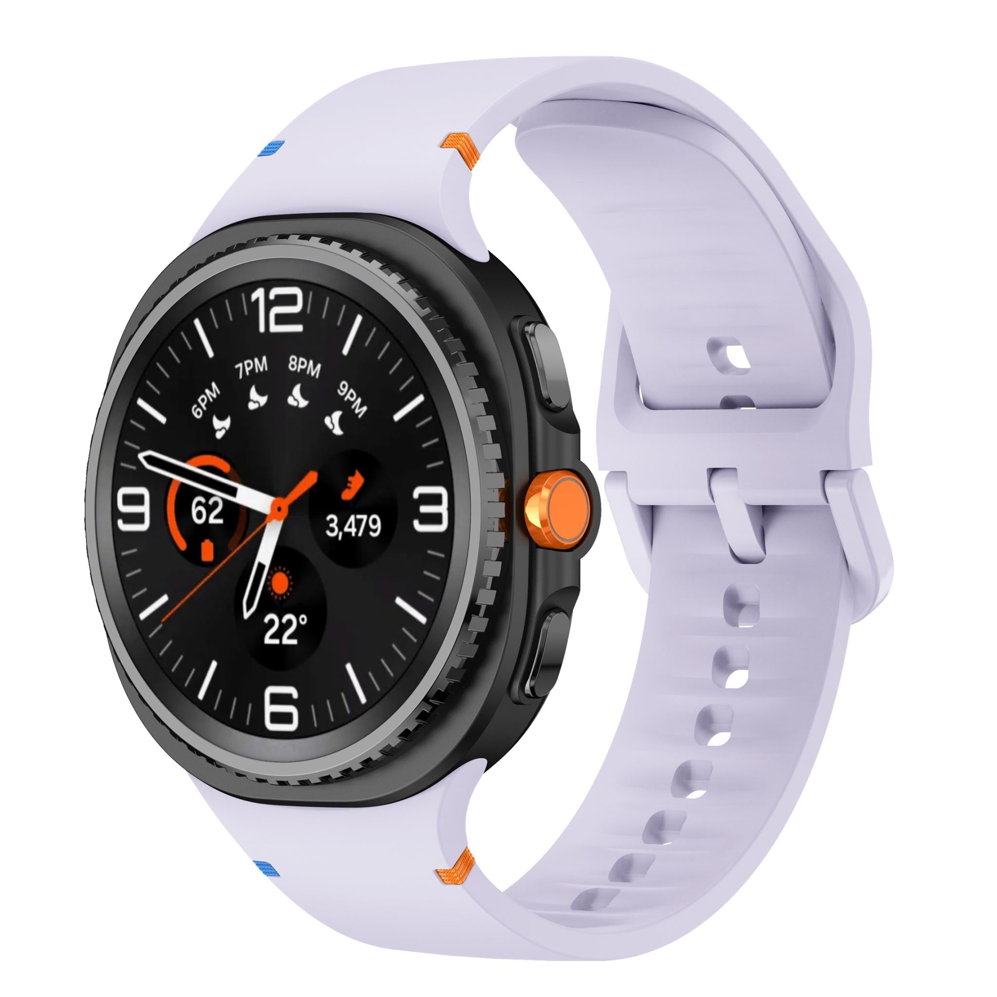 Soft Silicone Sport Band with Flat Stitch Design for Samsung Galaxy Watch 8  – Lavender