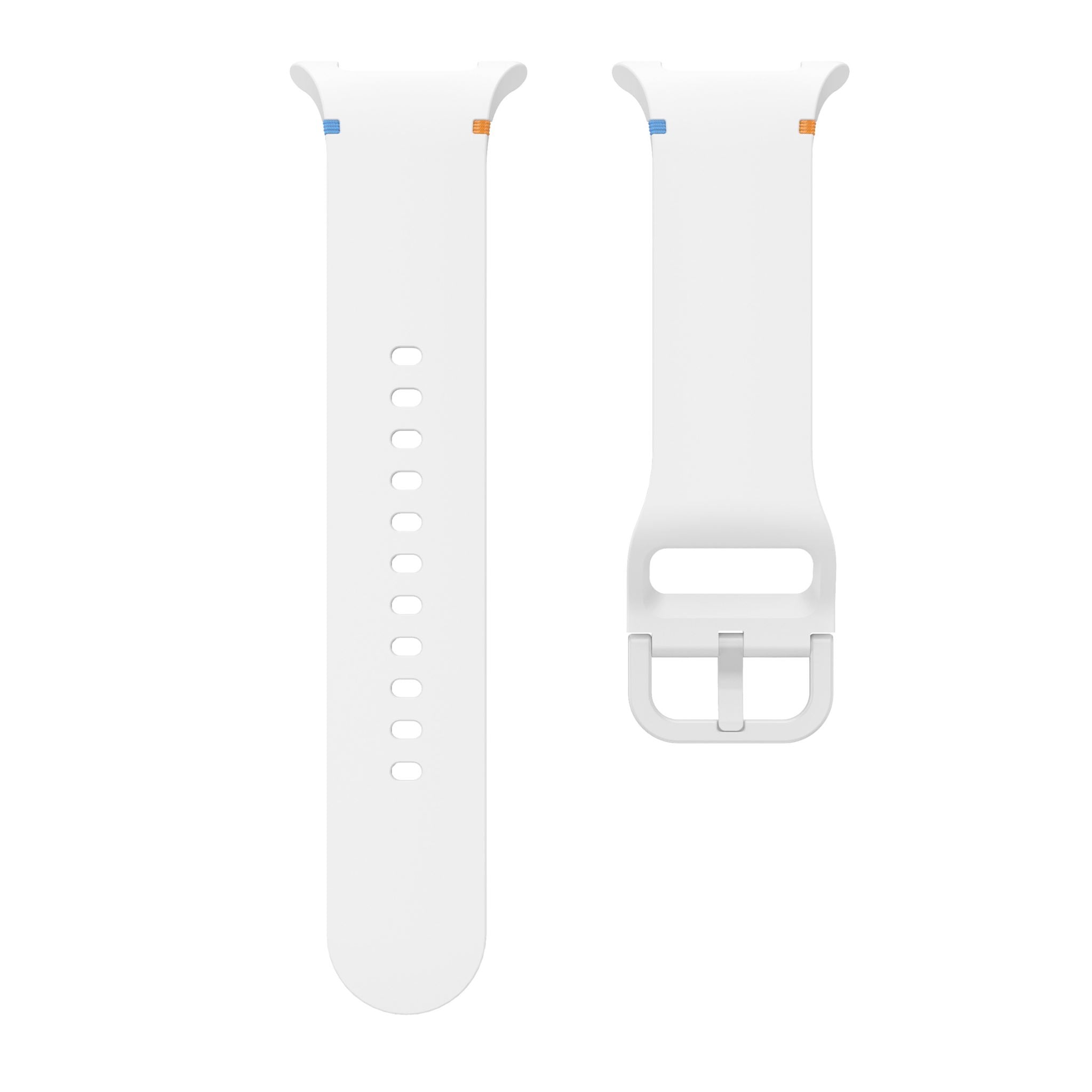 Soft Silicone Sport Band with Flat Stitch Design for Samsung Galaxy Watch 8  – White