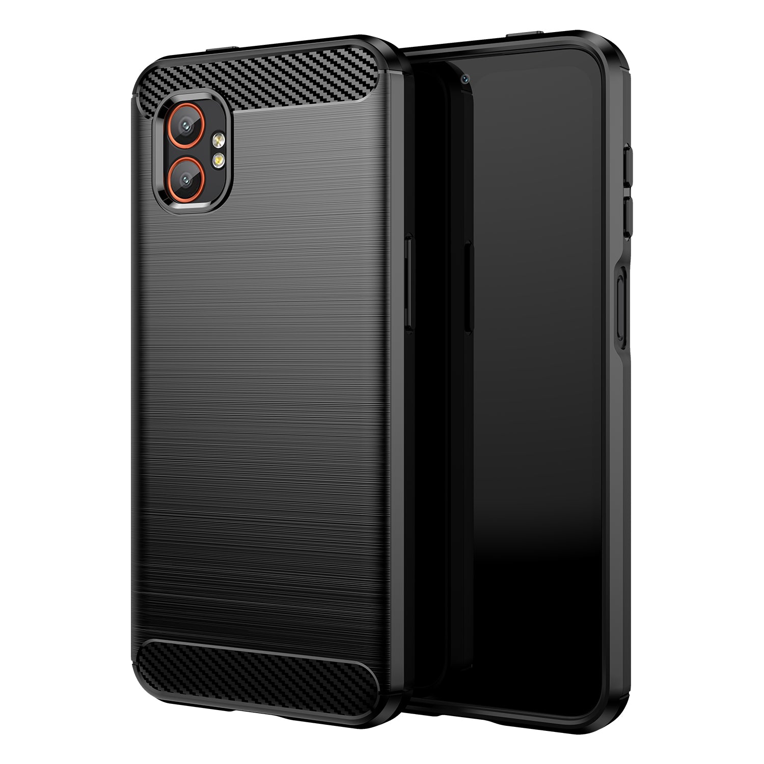 Samsung Xcover 7 Pro Carbon Fibre TPU Case Slim Shockproof Cover Black