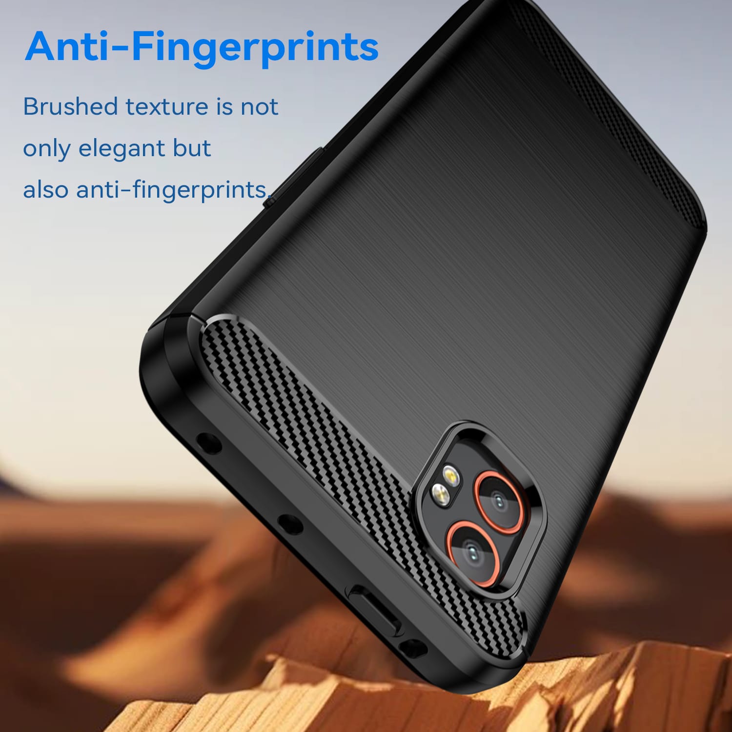 Samsung Xcover 7 Pro Carbon Fibre TPU Case Slim Shockproof Cover Black