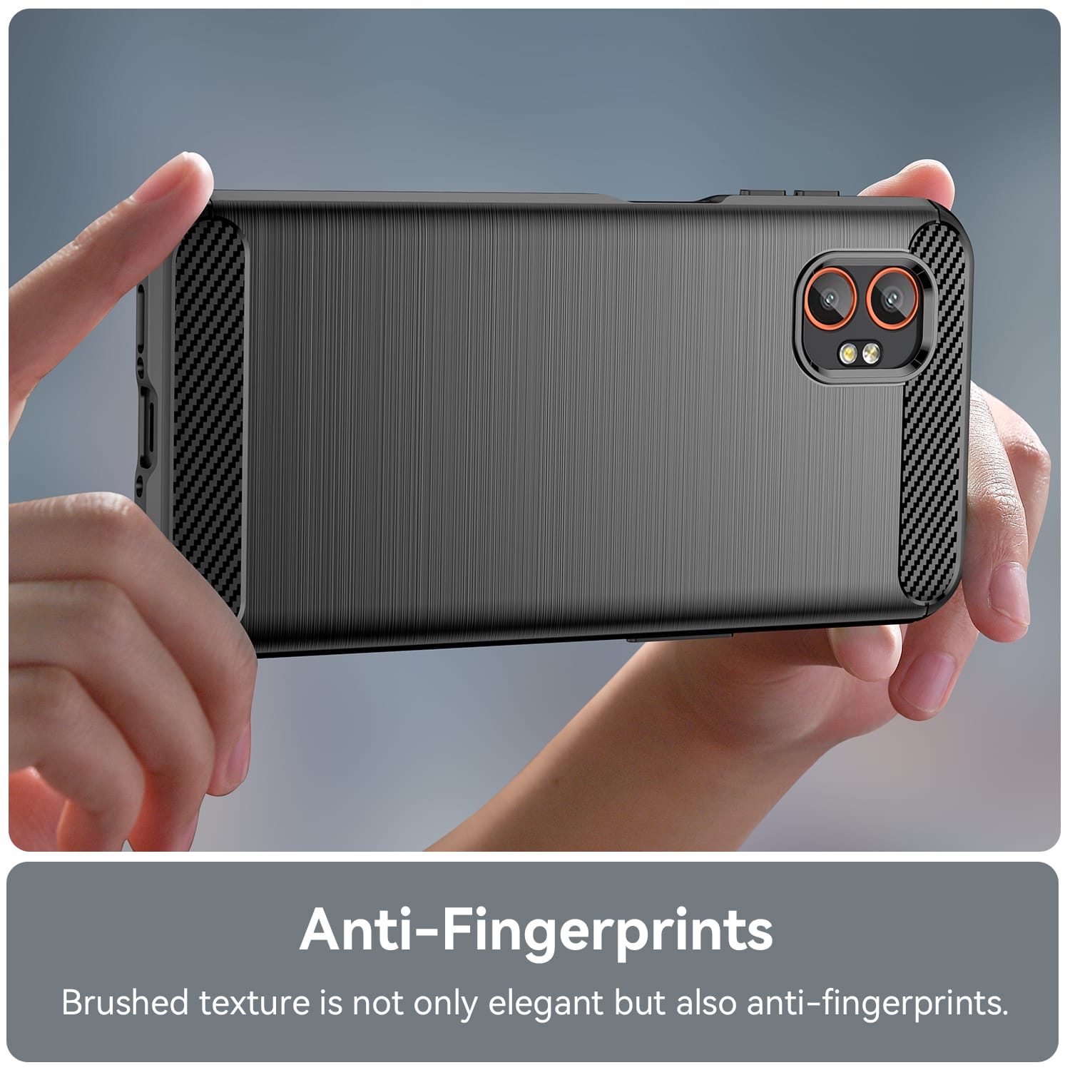 Samsung Xcover 7 Pro Carbon Fibre TPU Case Slim Shockproof Cover Black