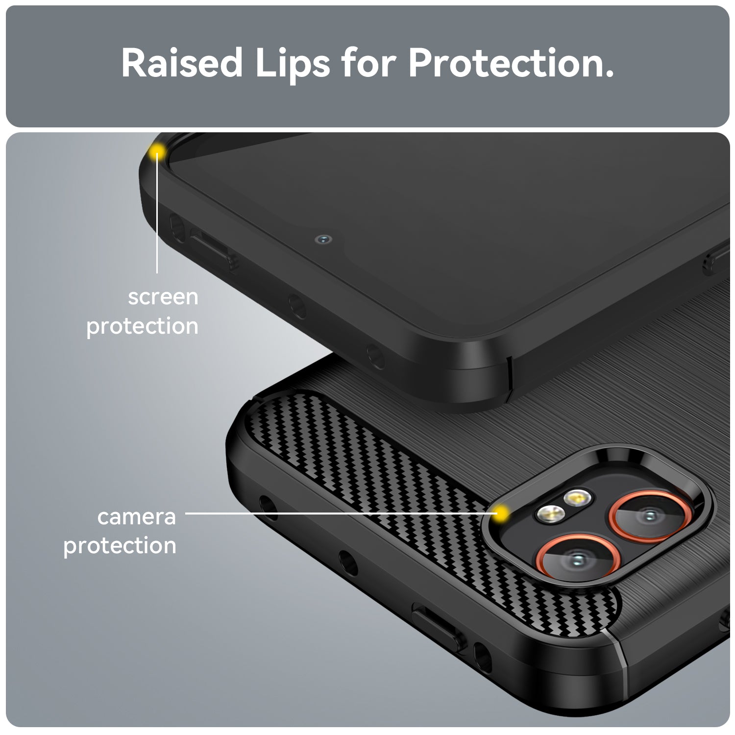 Samsung Xcover 7 Pro Carbon Fibre TPU Case Slim Shockproof Cover Black