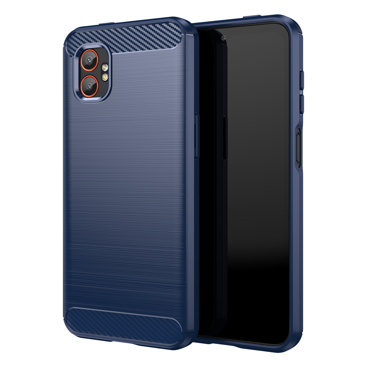 Samsung Xcover 7 Pro Carbon Fibre TPU Case Slim Shockproof Cover Navy
