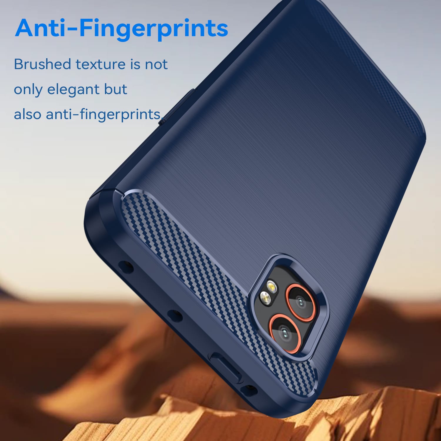 Samsung Xcover 7 Pro Carbon Fibre TPU Case Slim Shockproof Cover Navy