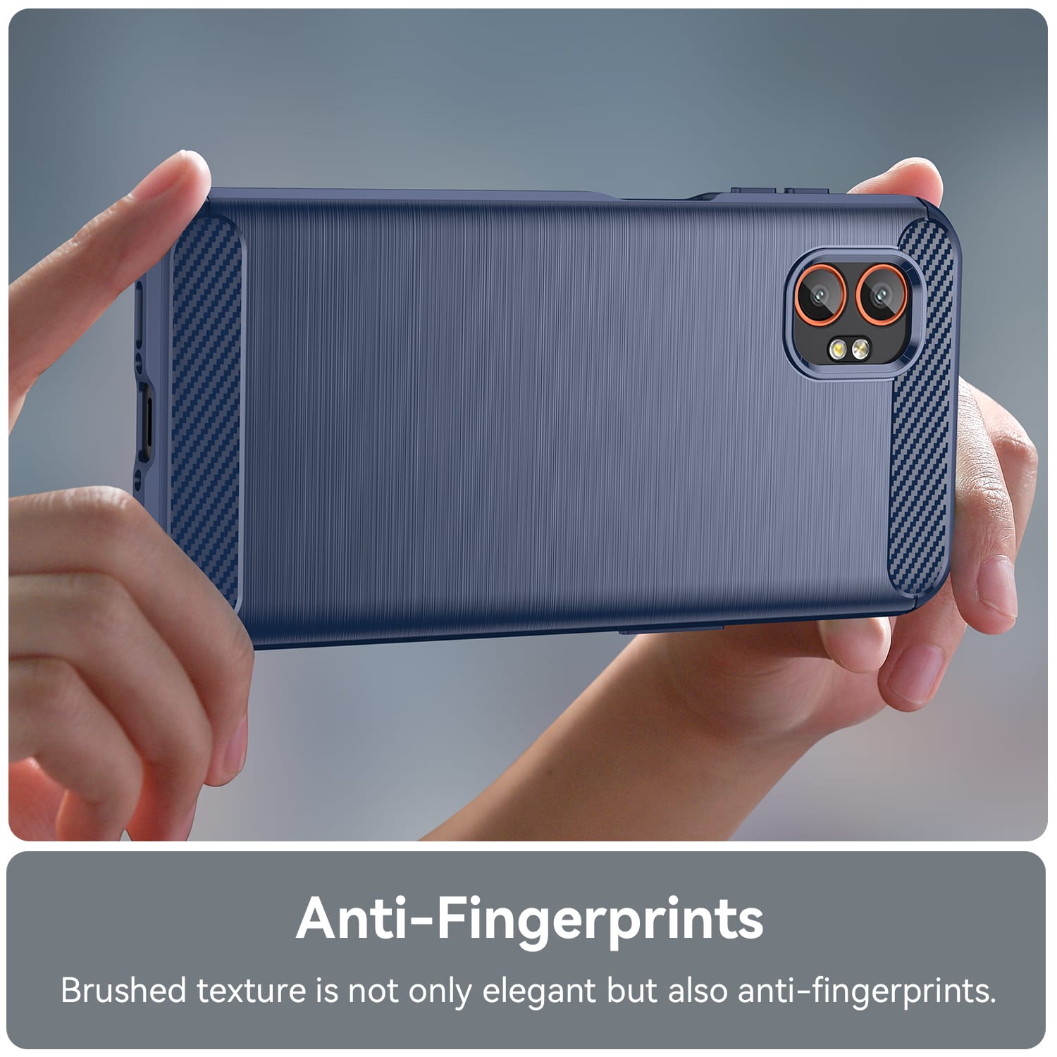 Samsung Xcover 7 Pro Carbon Fibre TPU Case Slim Shockproof Cover Navy