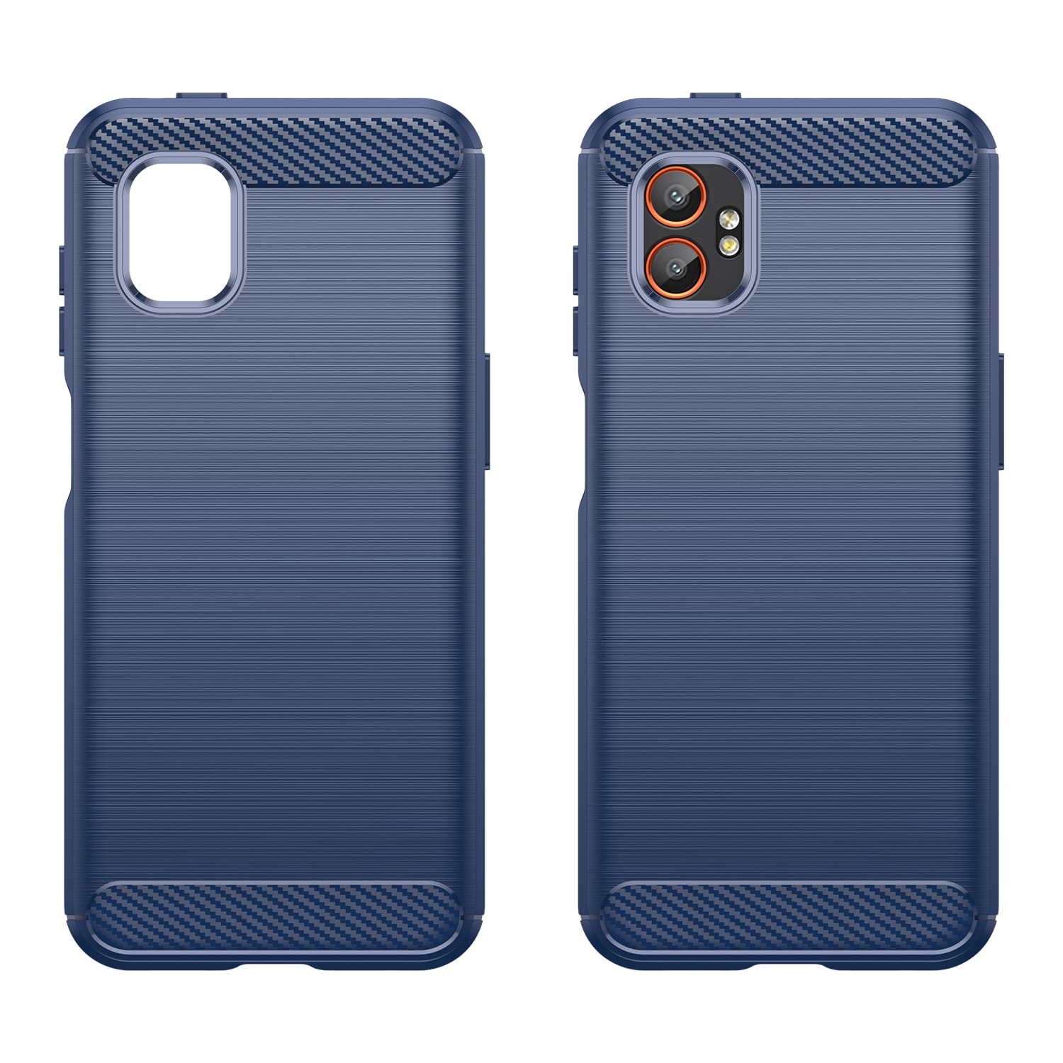 Samsung Xcover 7 Pro Carbon Fibre TPU Case Slim Shockproof Cover Navy