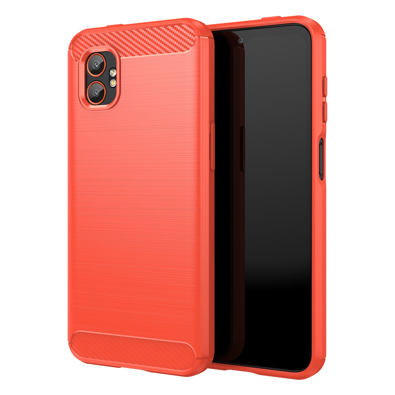 Samsung Xcover 7 Pro Carbon Fibre TPU Case Slim Shockproof Cover Red