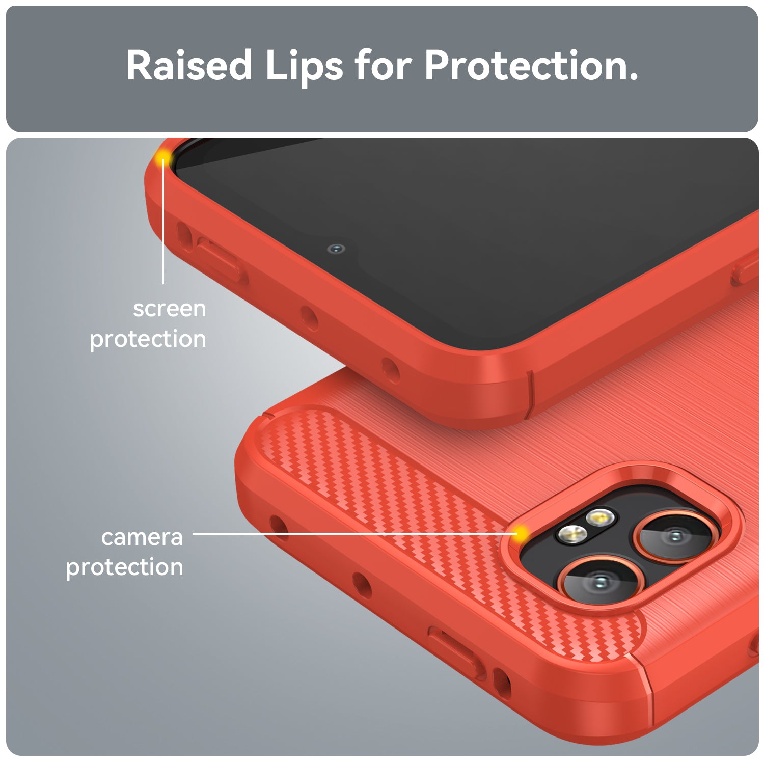 Samsung Xcover 7 Pro Carbon Fibre TPU Case Slim Shockproof Cover Red