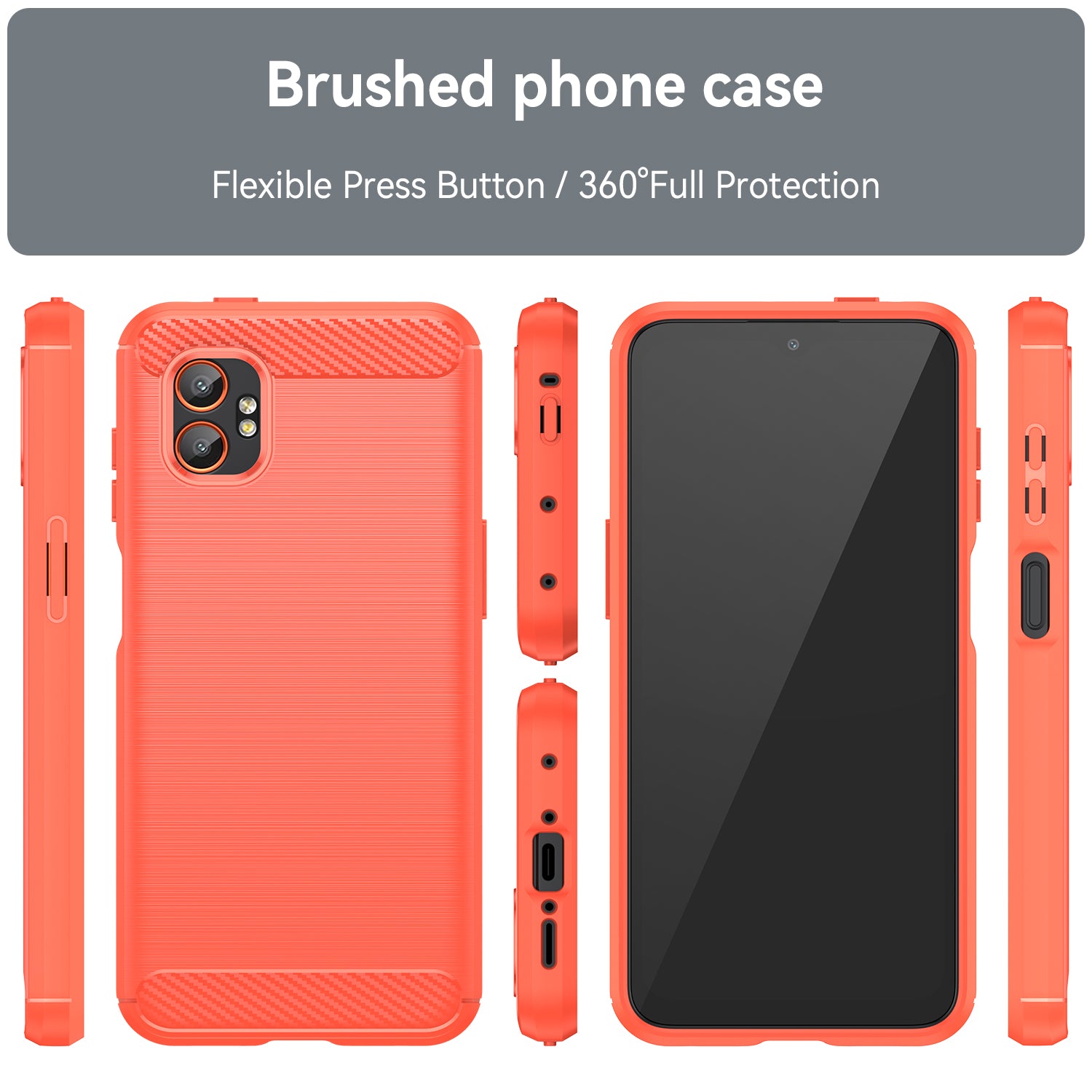 Samsung Xcover 7 Pro Carbon Fibre TPU Case Slim Shockproof Cover Red