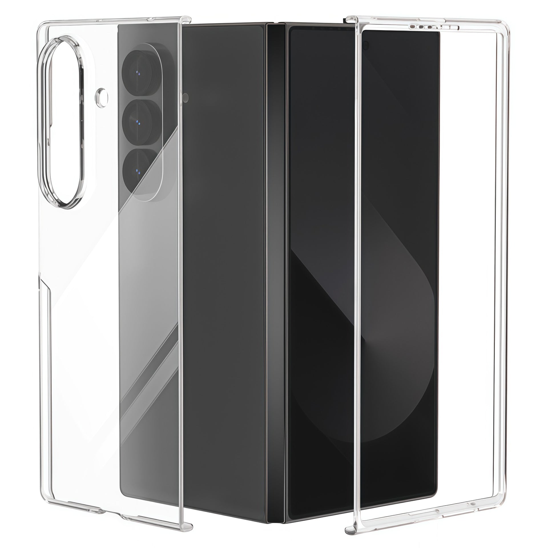 Galaxy Z Fold 7 Clear Crystal Hard PC Case – Ultra Slim Transparent Shell