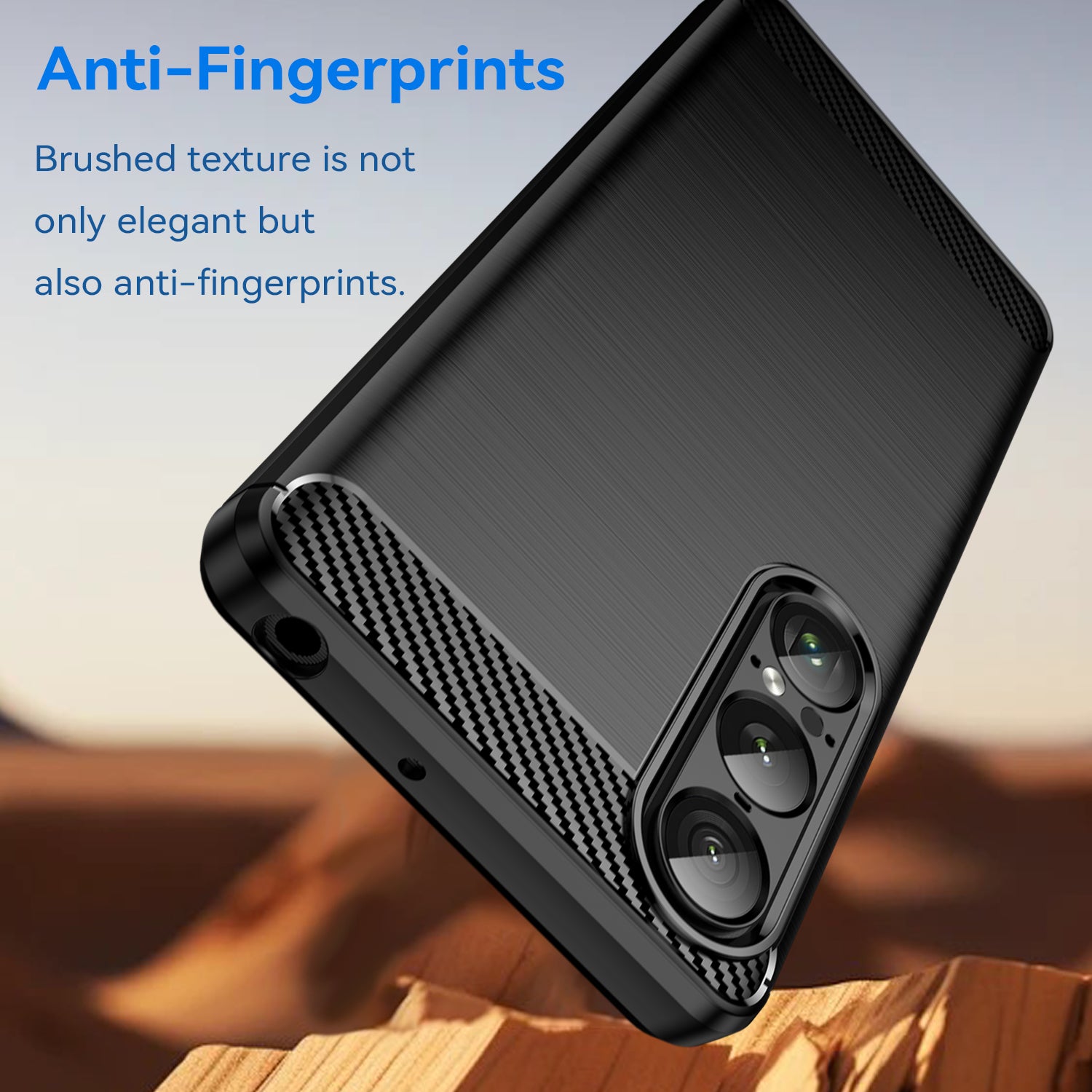 Sony Xperia 1 VII Carbon Fibre TPU Case Slim Shockproof Cover Black