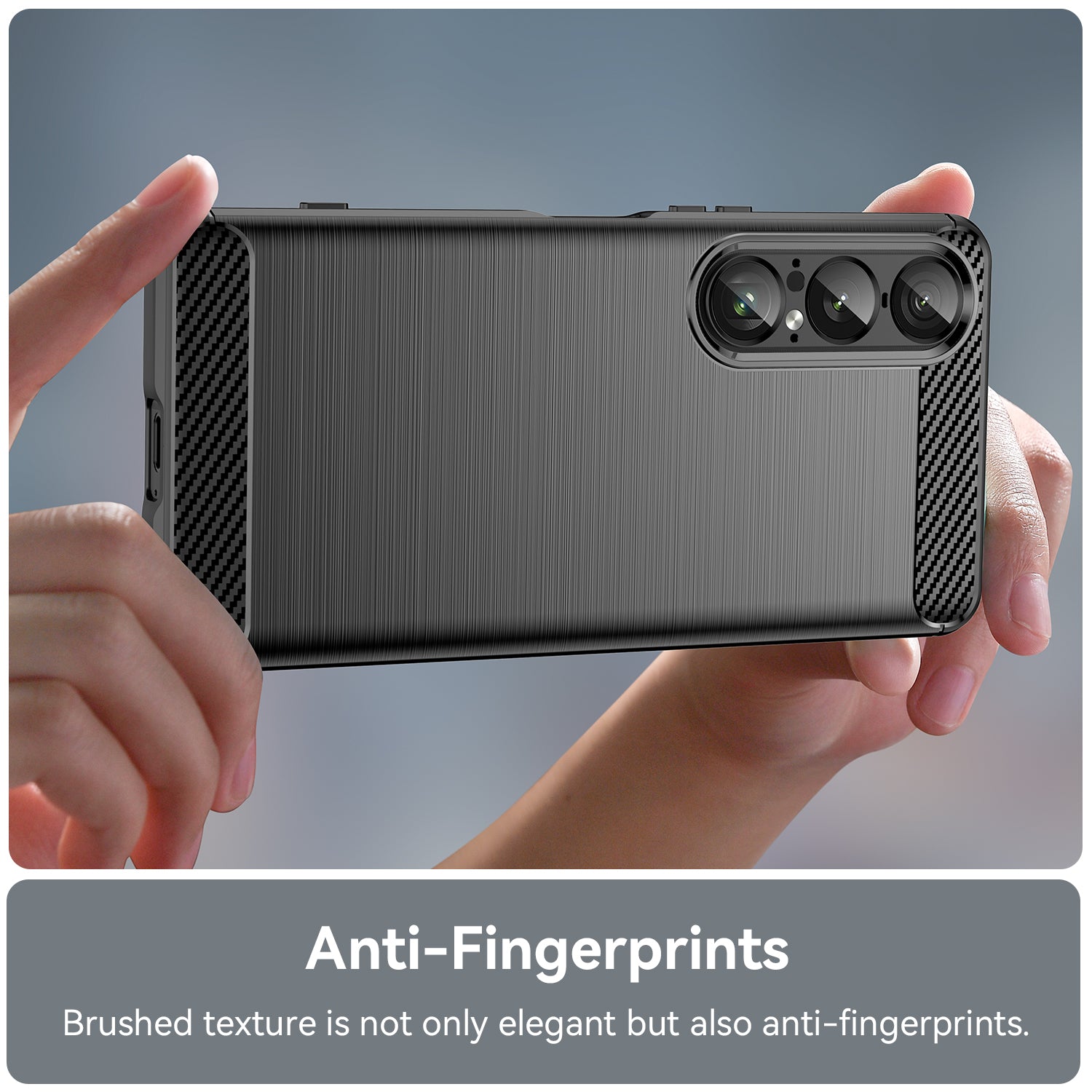Sony Xperia 1 VII Carbon Fibre TPU Case Slim Shockproof Cover Black