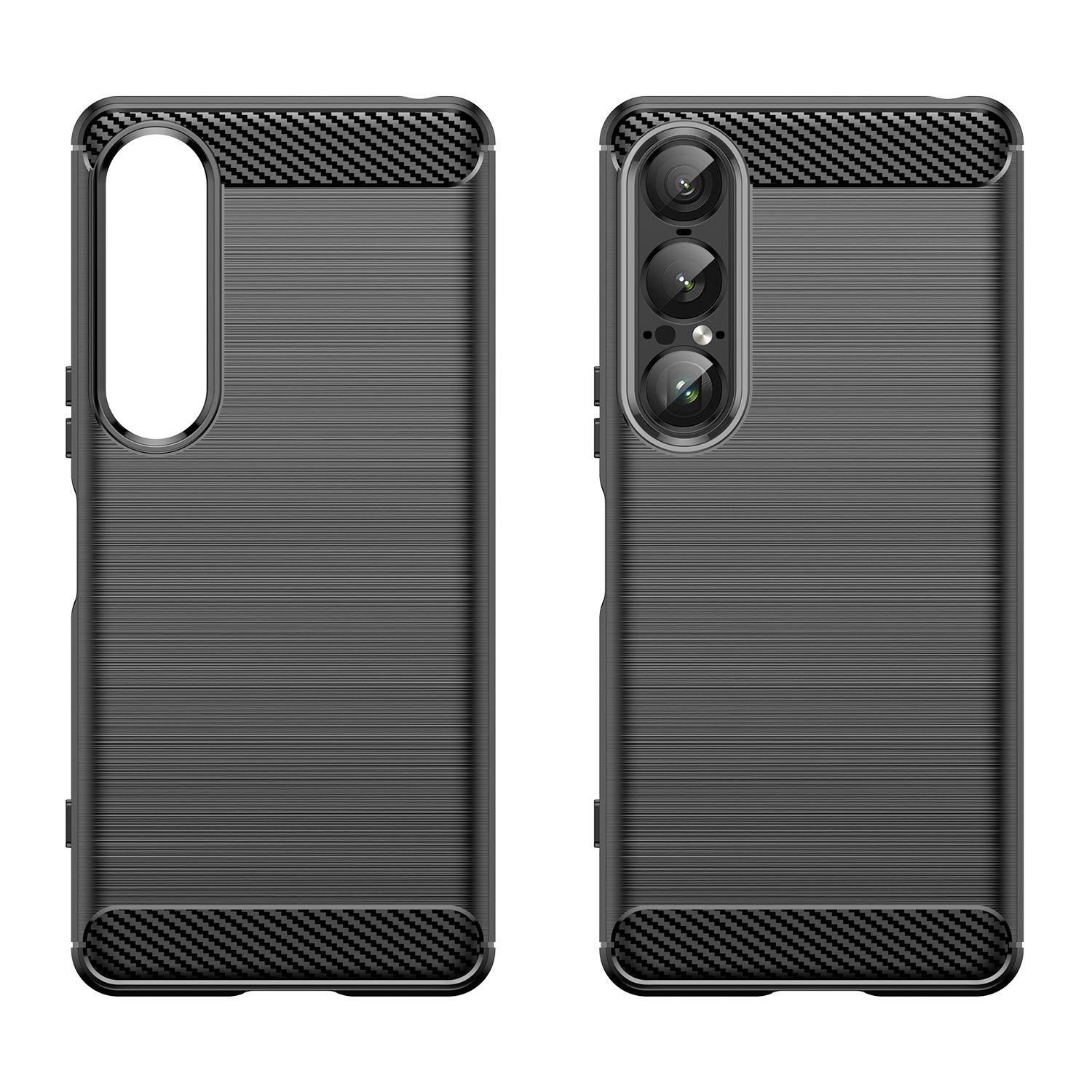 Sony Xperia 1 VII Carbon Fibre TPU Case Slim Shockproof Cover Black