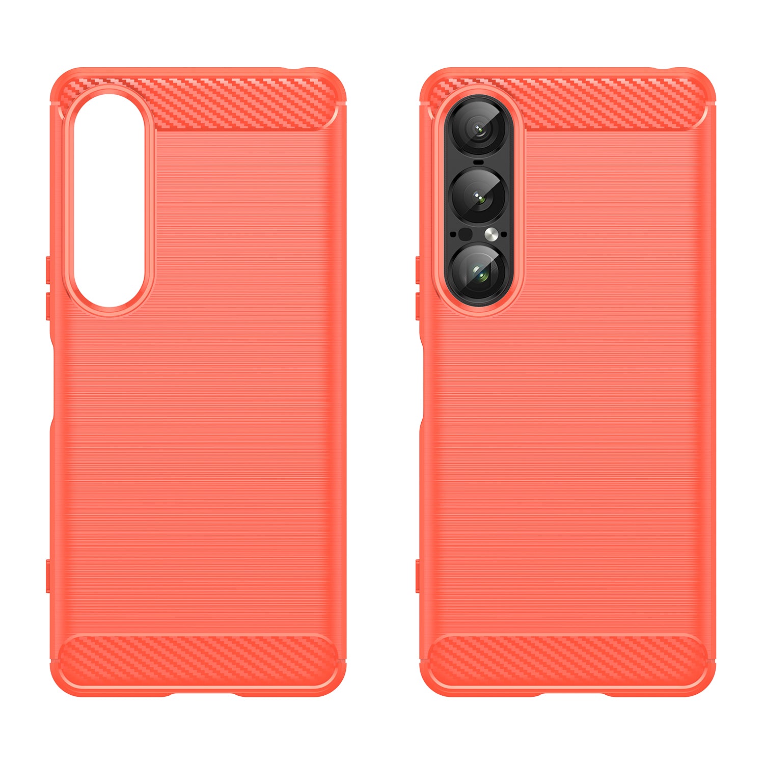 Sony Xperia 1 VII Carbon Fibre TPU Case Slim Shockproof Cover Red