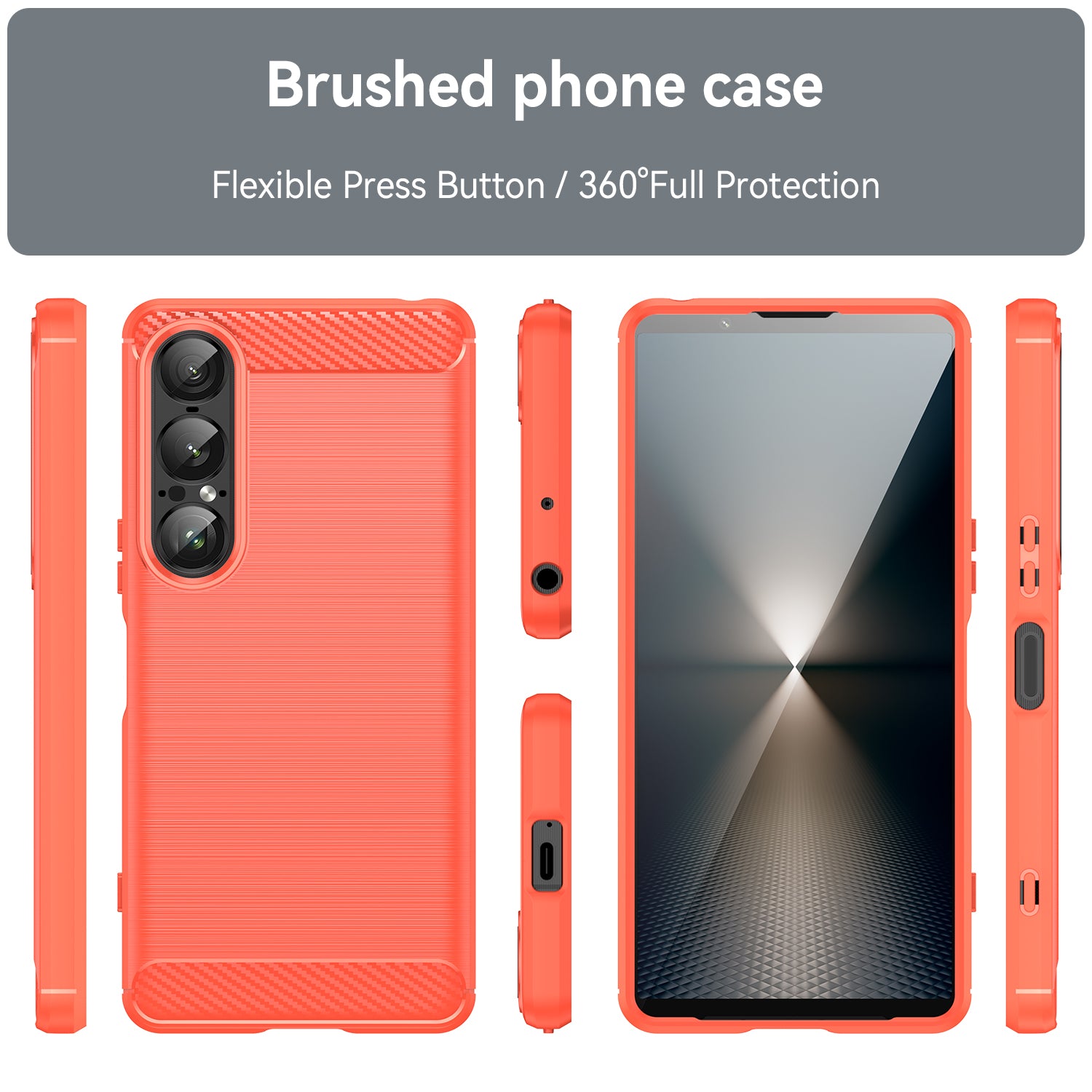 Sony Xperia 1 VII Carbon Fibre TPU Case Slim Shockproof Cover Red