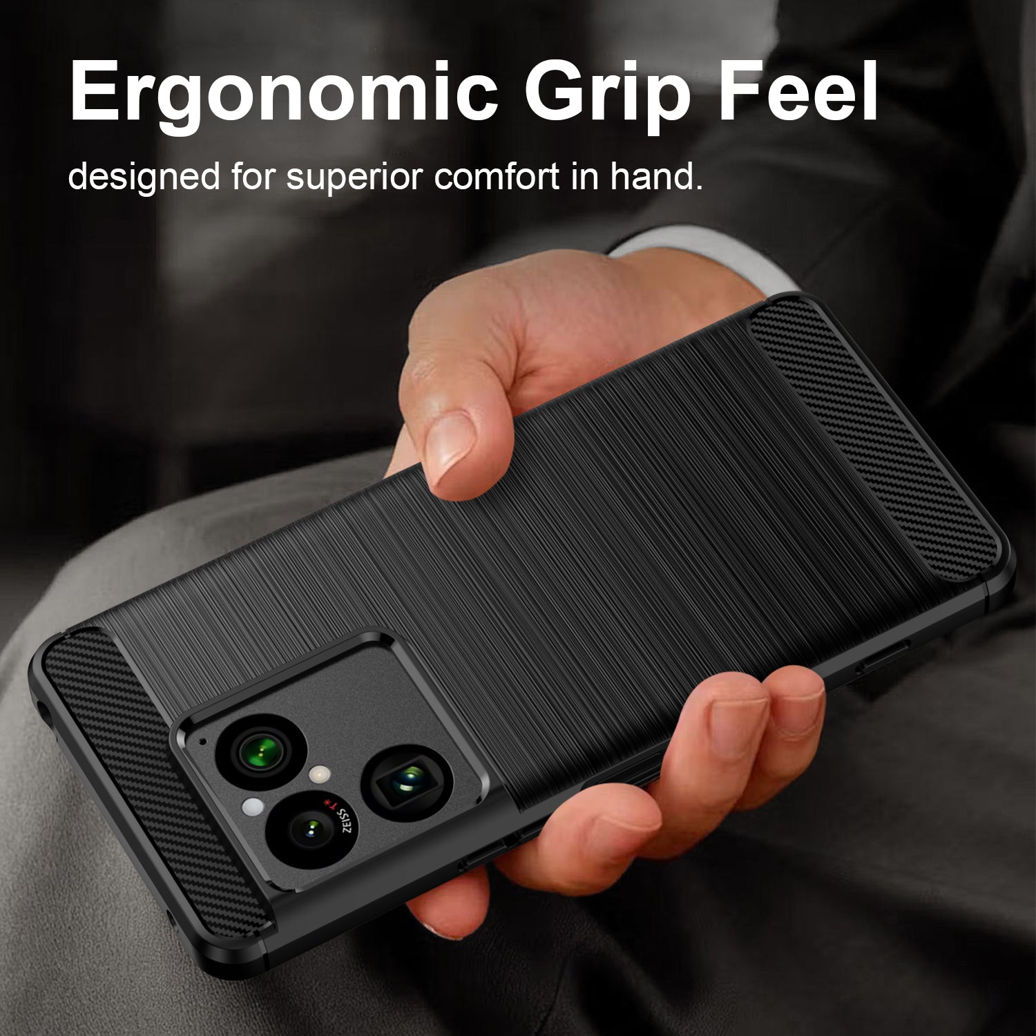 Sony Xperia 1 VIII Carbon Fibre TPU Case Slim Shockproof Cover Black
