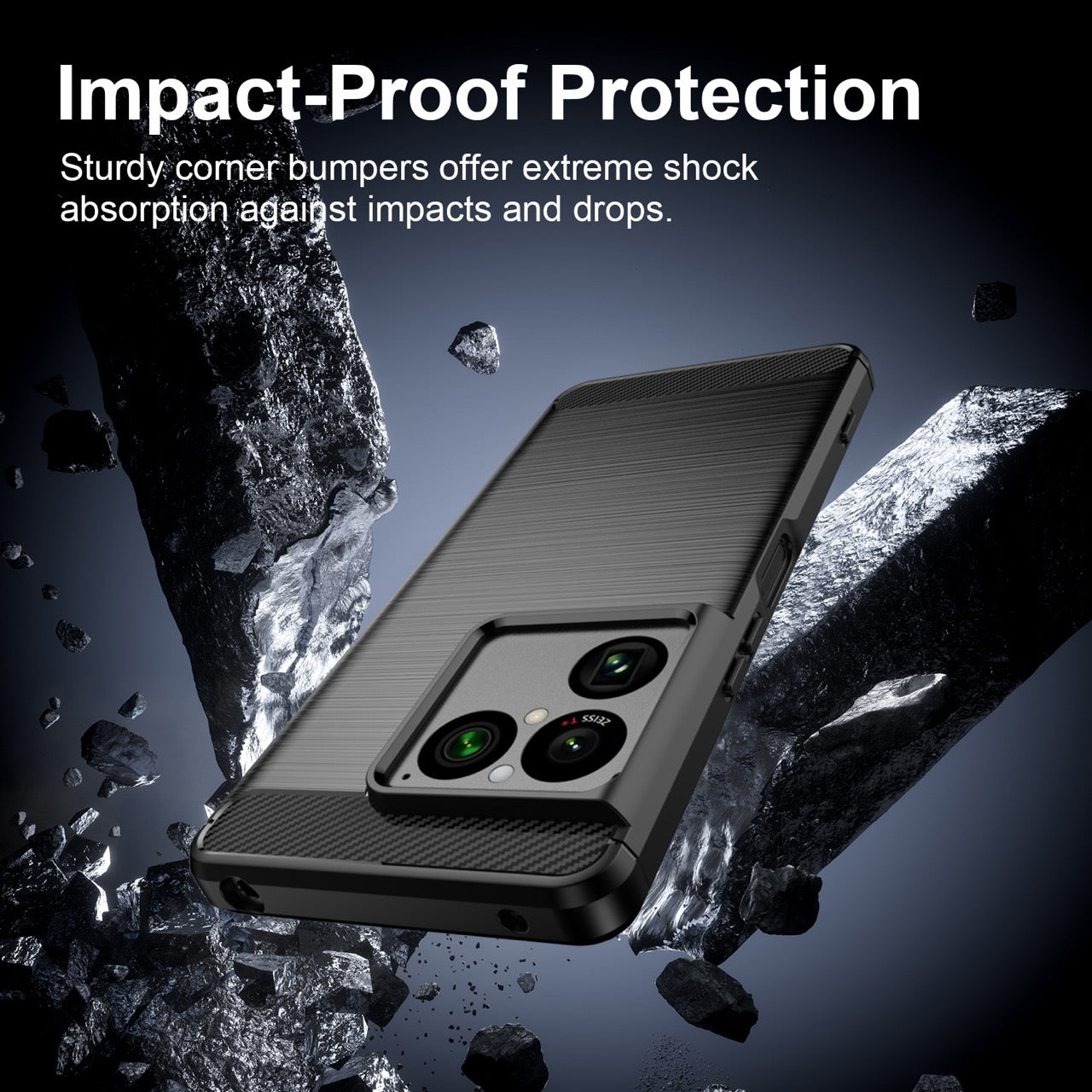 Sony Xperia 1 VIII Carbon Fibre TPU Case Slim Shockproof Cover Black